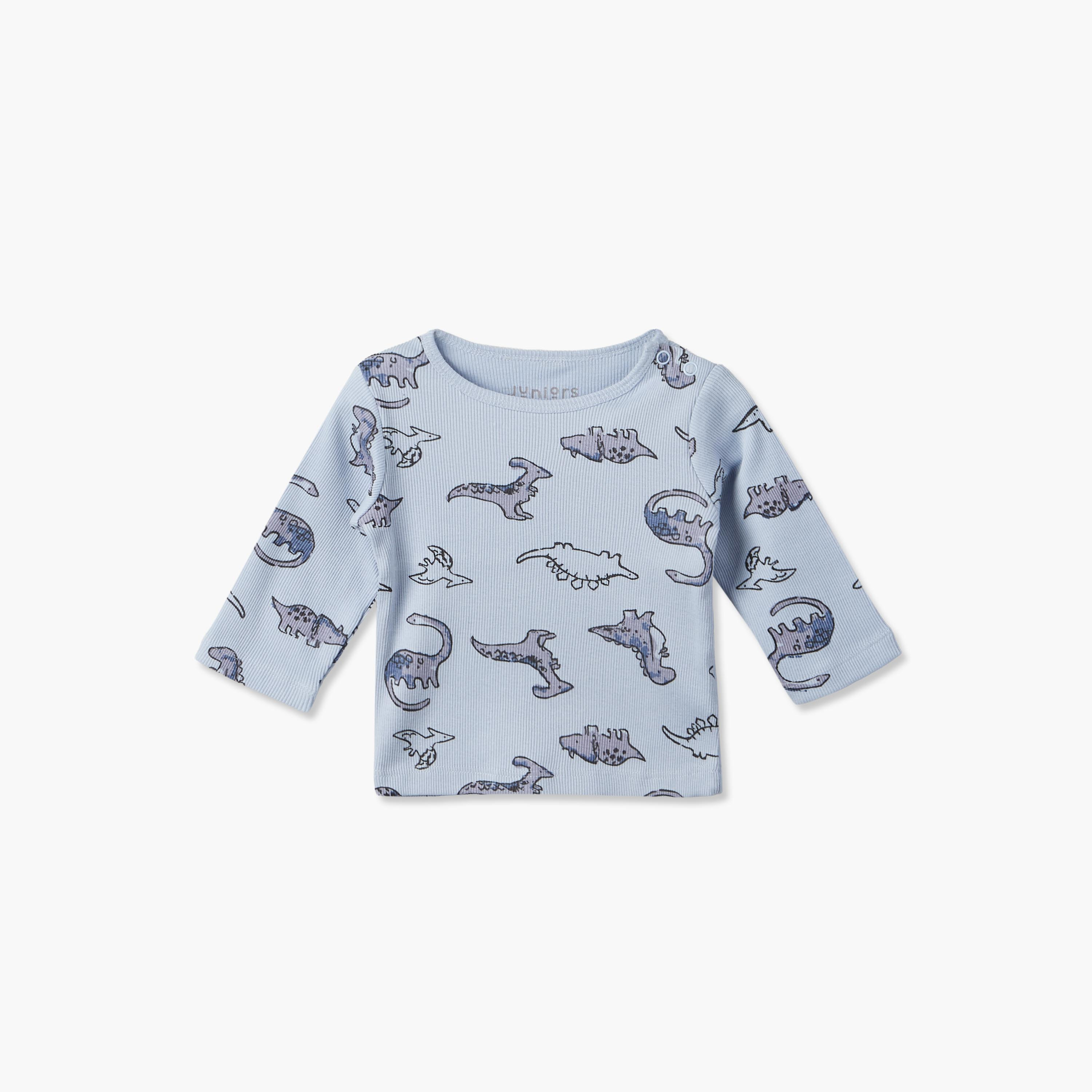 طقم من 2 بيجاما قطن بياقة مستديرة وأكمام طويلة وطبعات من جونيورز-baby-boys-clothing-nightwear-pyjamasets-image-4
