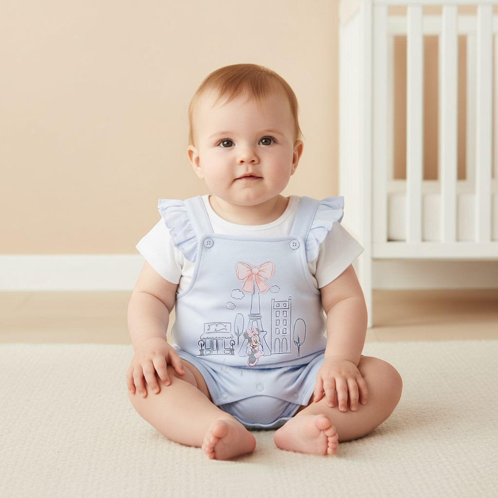 Disney Minnie Mouse Print Dungaree and Solid Top Set-baby-girls-clothing-rompers-image-7