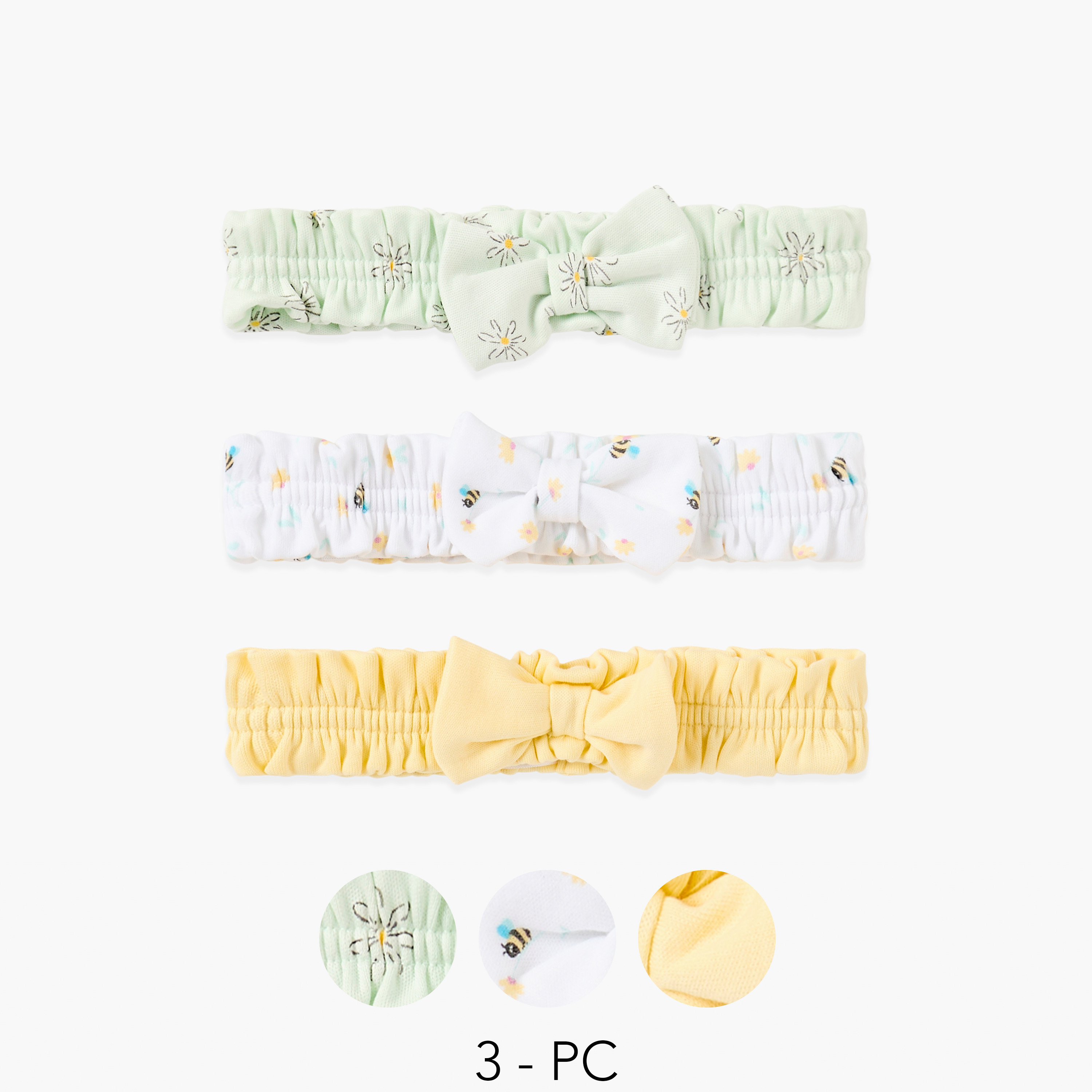 ربطة رأس بتفاصيل فيونكة من جونيورز - طقم من 3-baby-girls-accessories-hairaccessories-image-1