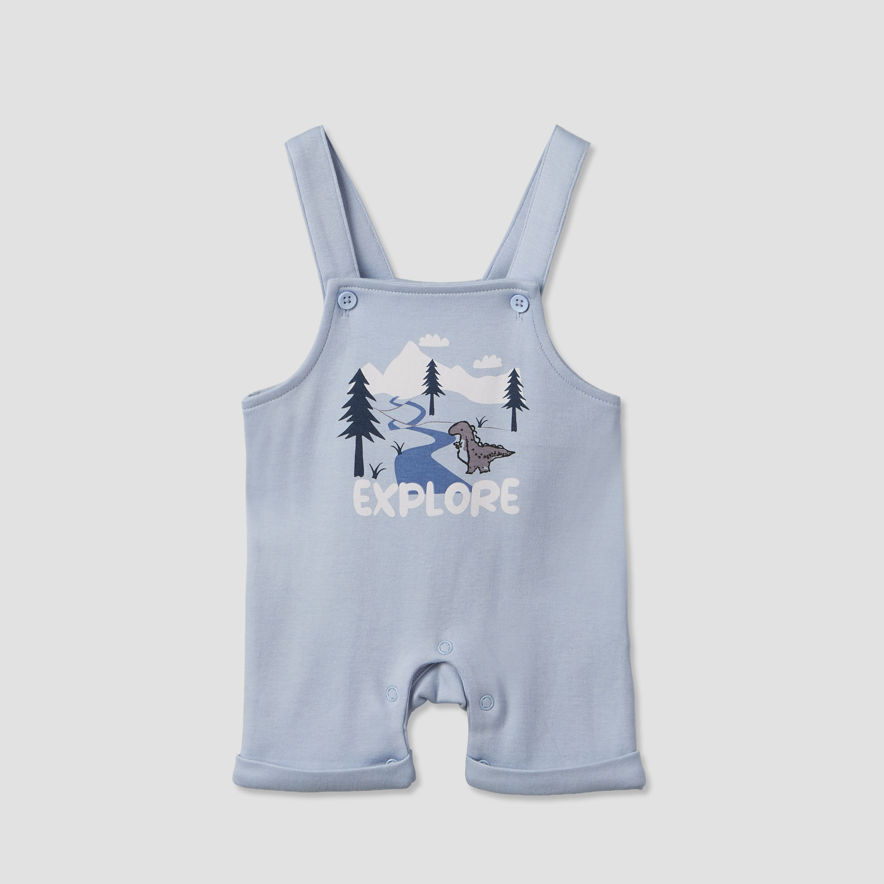 طقم دنغري وتيشيرت بياقة مستديرة وأكمام قصيرة بطبعات ديناصورات من جونيورز.-baby-boys-clothing-setsandcoords-image-3