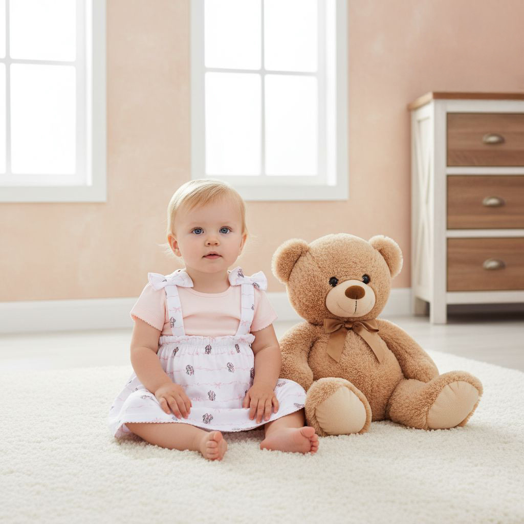 طقم تيشيرت وفستان دنغري بطبعات ميني ماوس من ديزني-baby-girls-clothing-rompers-image-7