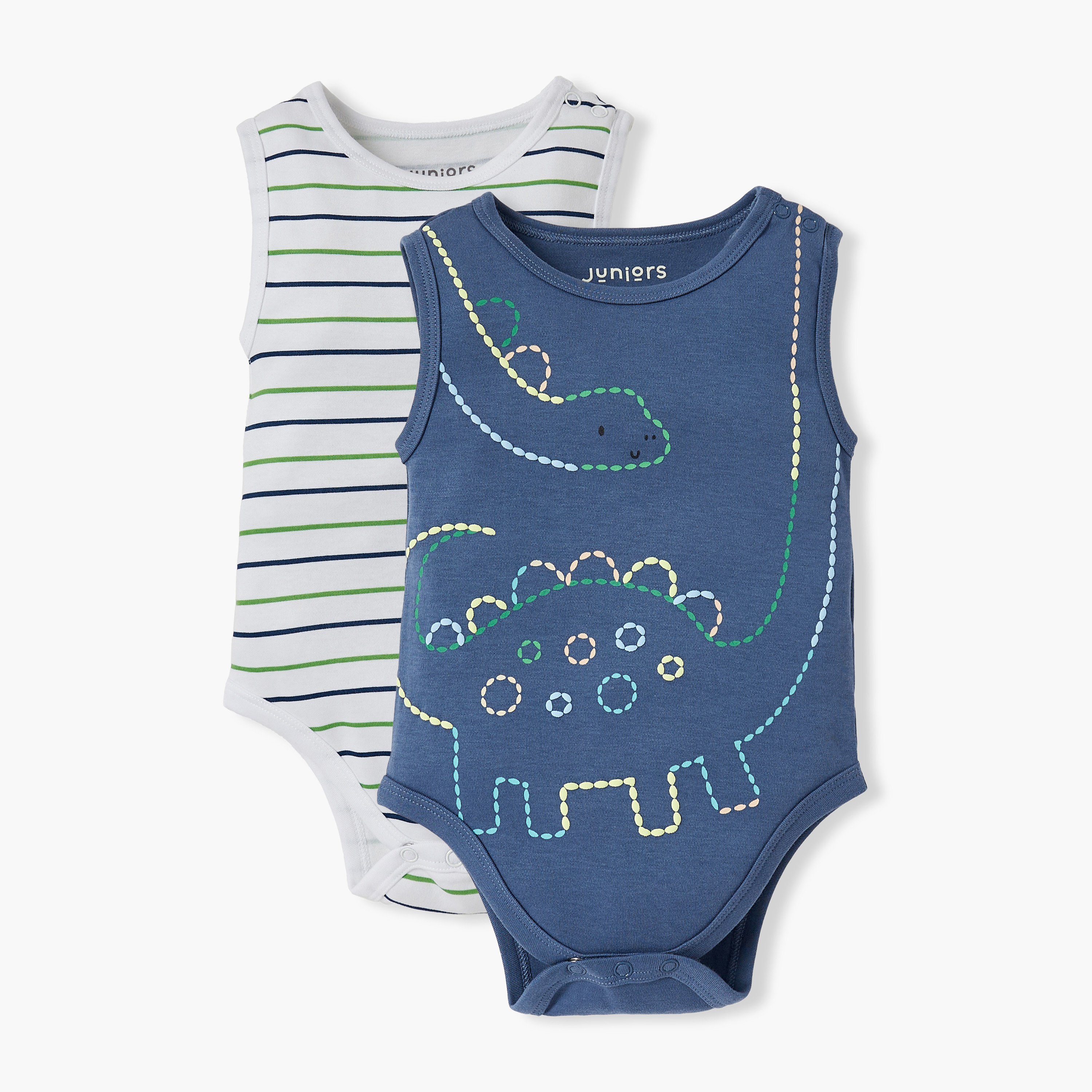 Juniors Printed Sleeveless Bodysuit - Set of 2-baby-boys-clothing-bodysuits-image-1
