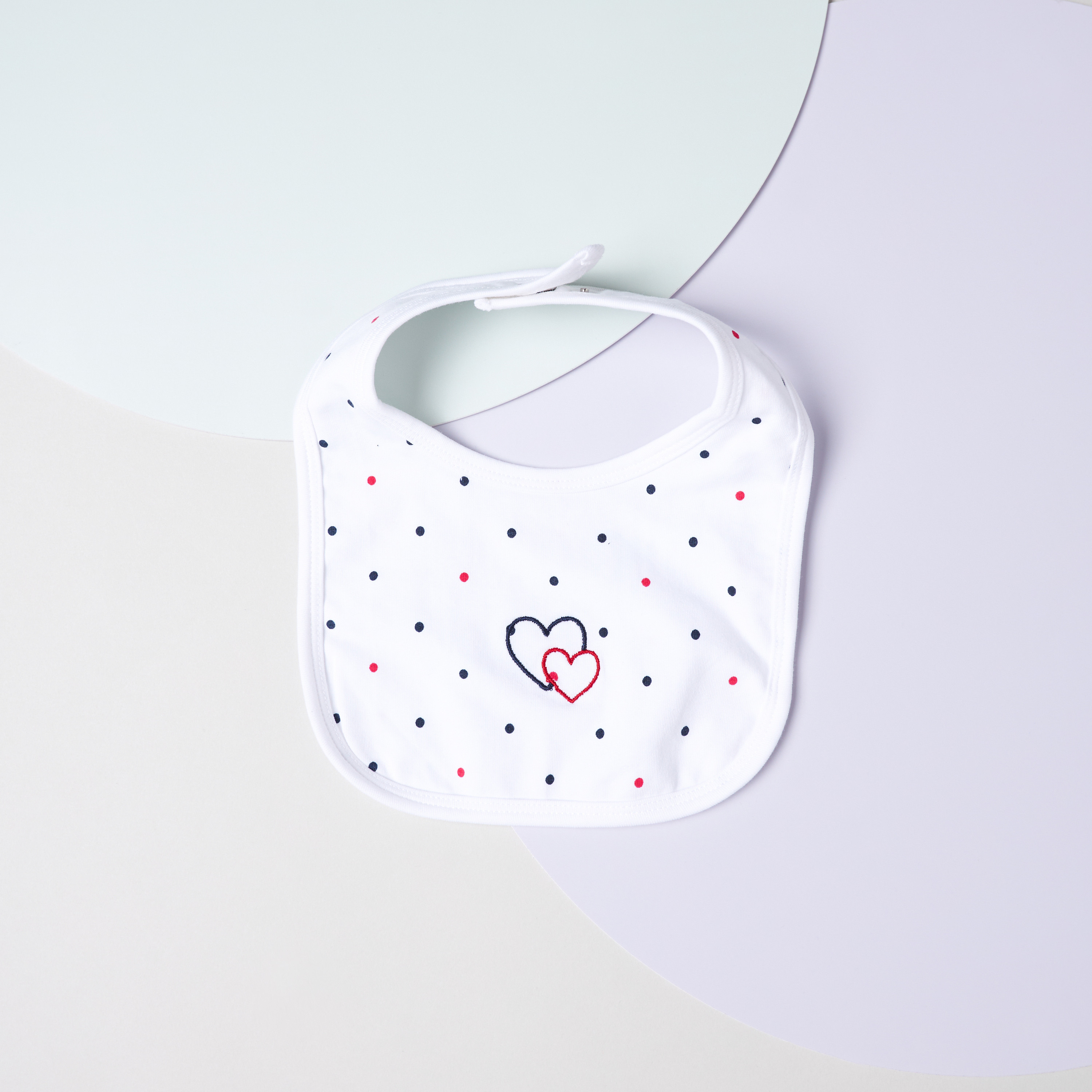 Juniors All-Over Polka Dot Print Bib with Snap Button Closure-baby-feeding-bibs-image-2