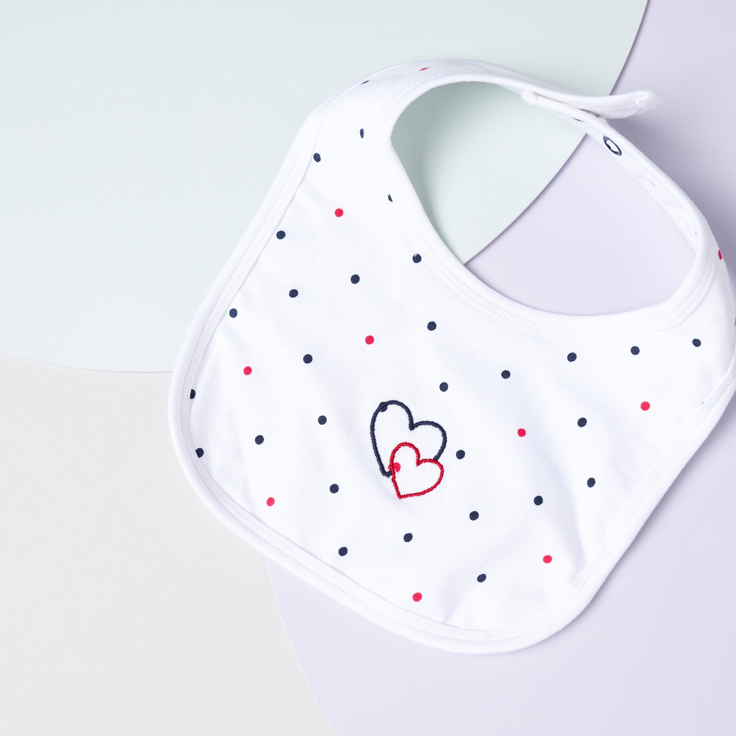 Juniors All-Over Polka Dot Print Bib with Snap Button Closure-baby-feeding-bibs-image-3