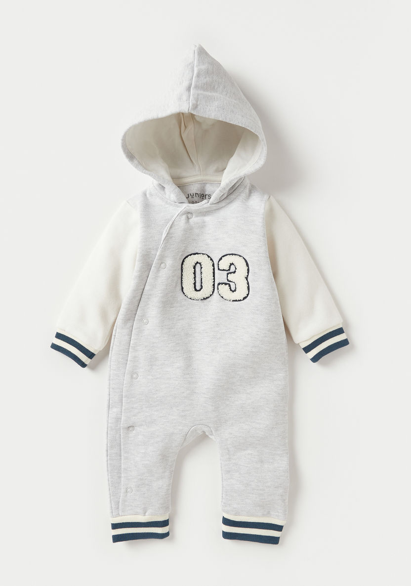 Juniors Applique Detail Sleepsuit with Hood and Long Sleeves-Sleepsuits-image-0