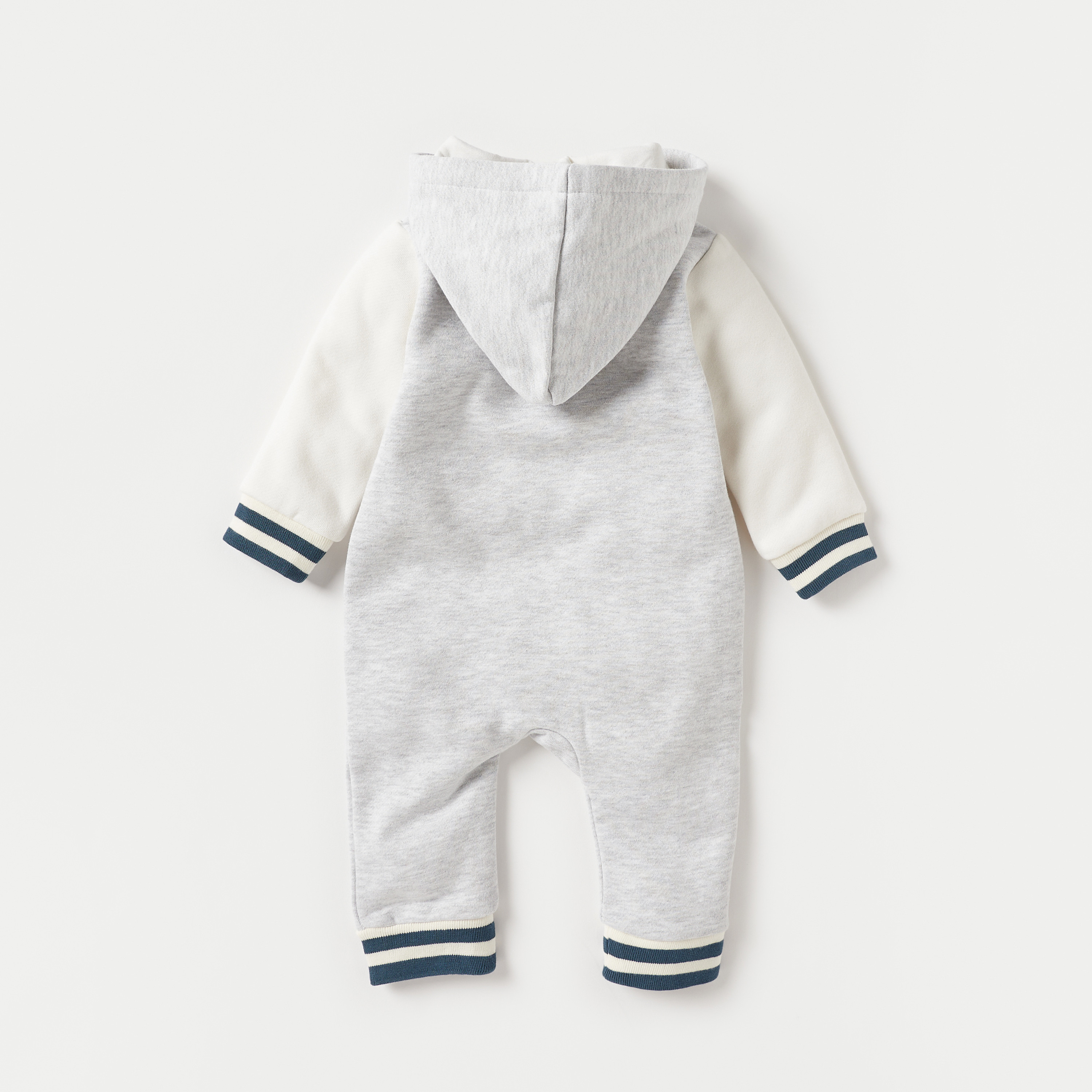Juniors Applique Detail Sleepsuit with Hood and Long Sleeves-baby-boys-clothing-nightwear-sleepsuits-image-2