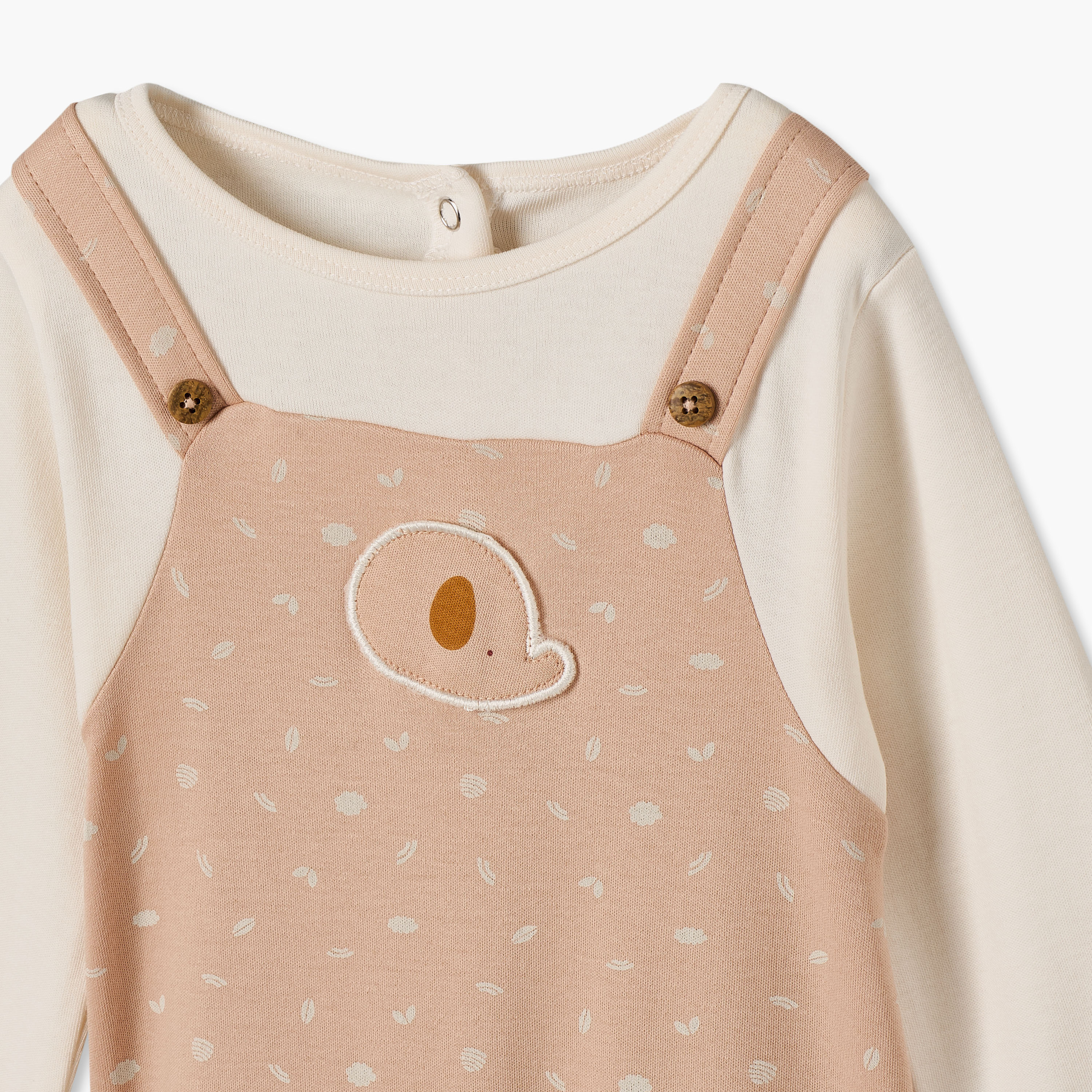 بدلة نوم قطن بياقة مستديرة وأكمام طويلة بطبعة أوراق شجر من جونيورز-baby-boys-clothing-nightwear-sleepsuits-image-3