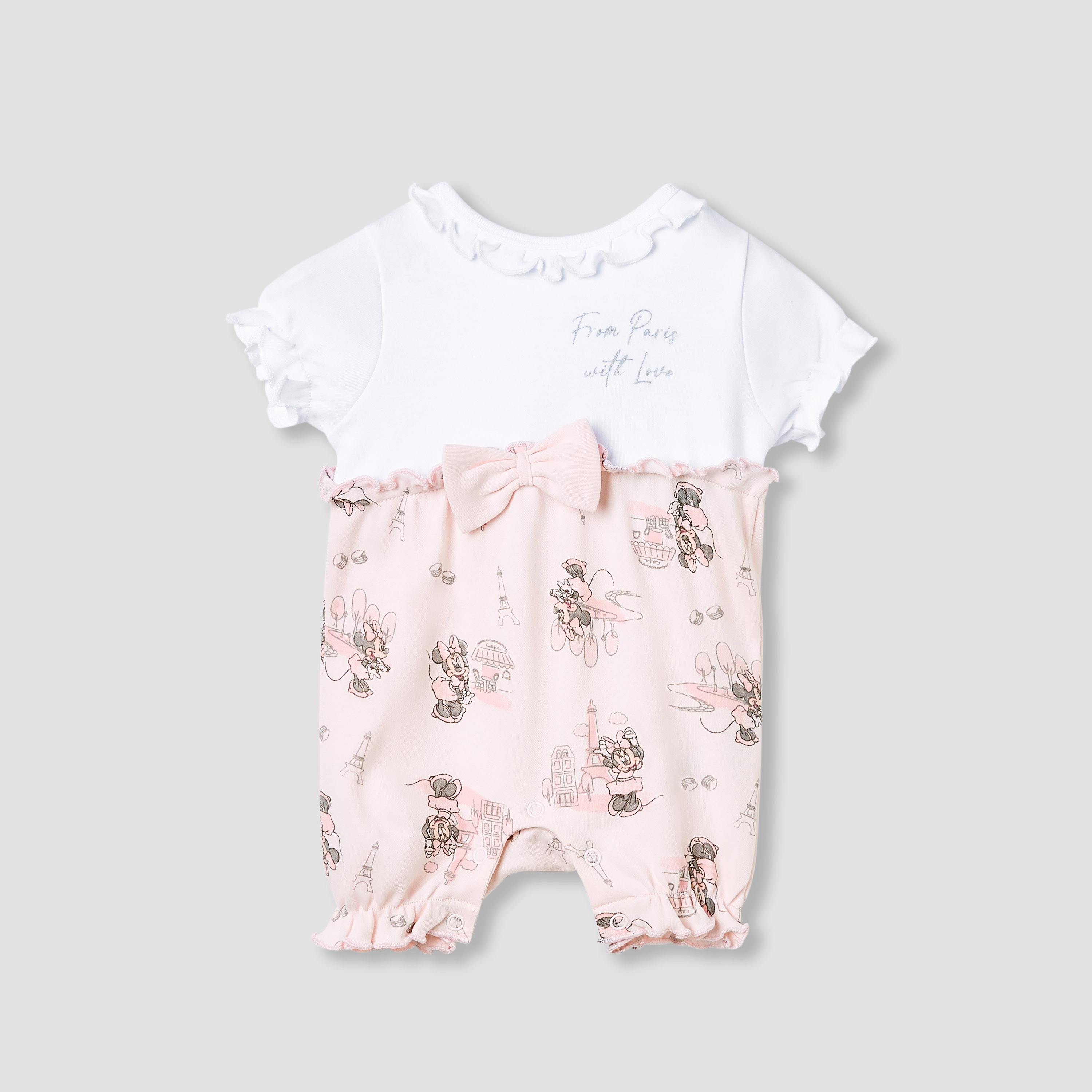 Disney Minnie Mouse Print Romper with Puff Sleeves-baby-girls-clothing-rompers-image-1