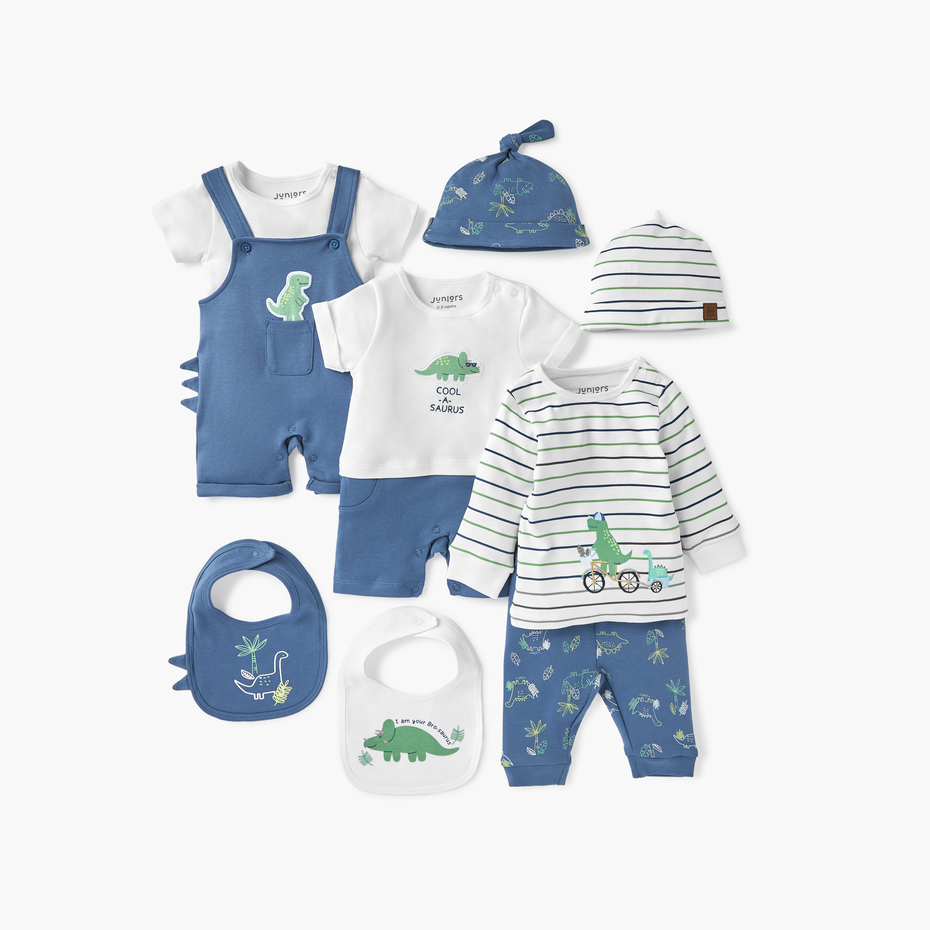 Juniors Dinosaur Applique Romper with Round Neck and Short Sleeves-baby-boys-clothing-rompers-image-5