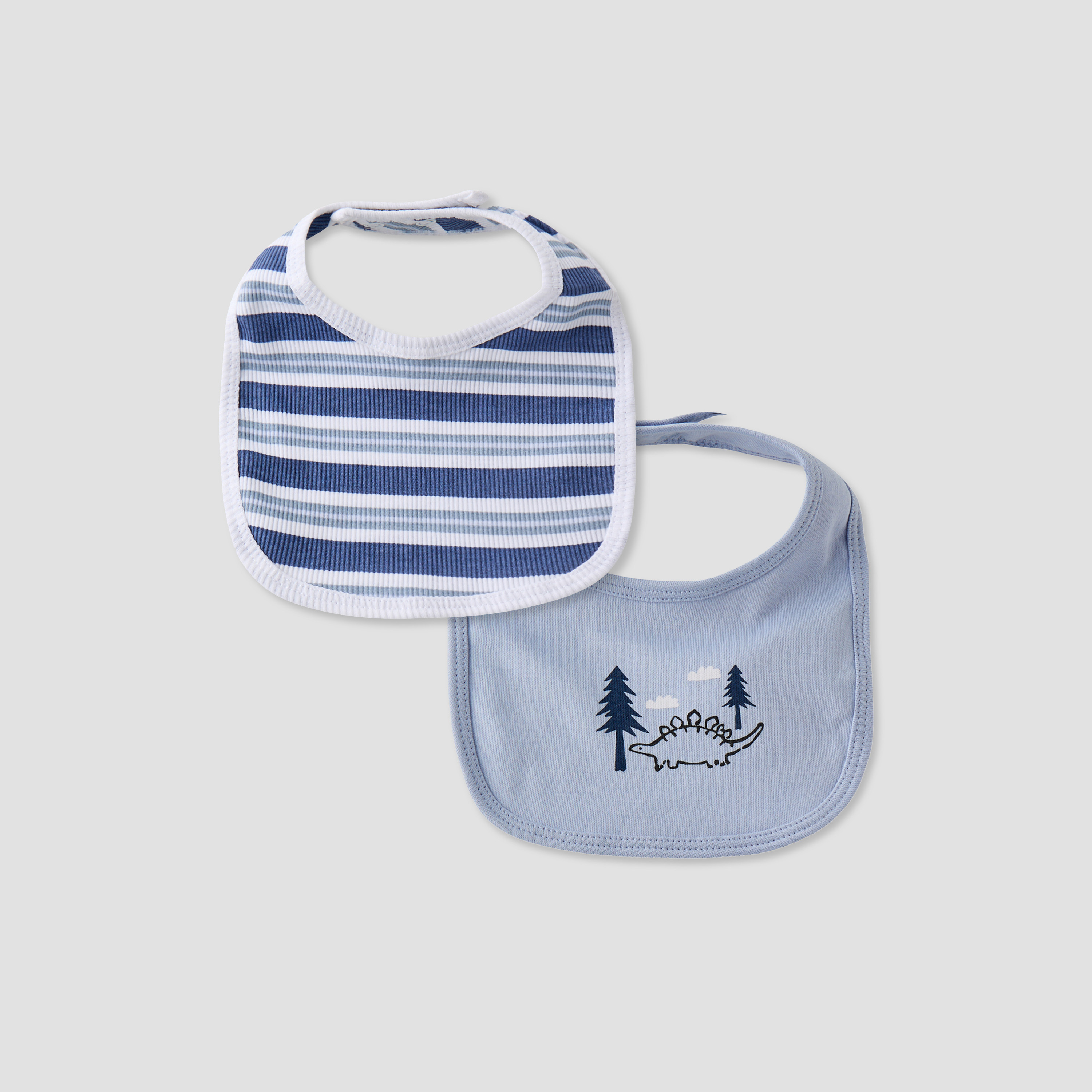 Pack of 2 Juniors Baby Bib with Snap Button Closure-baby-feeding-bibs-image-1
