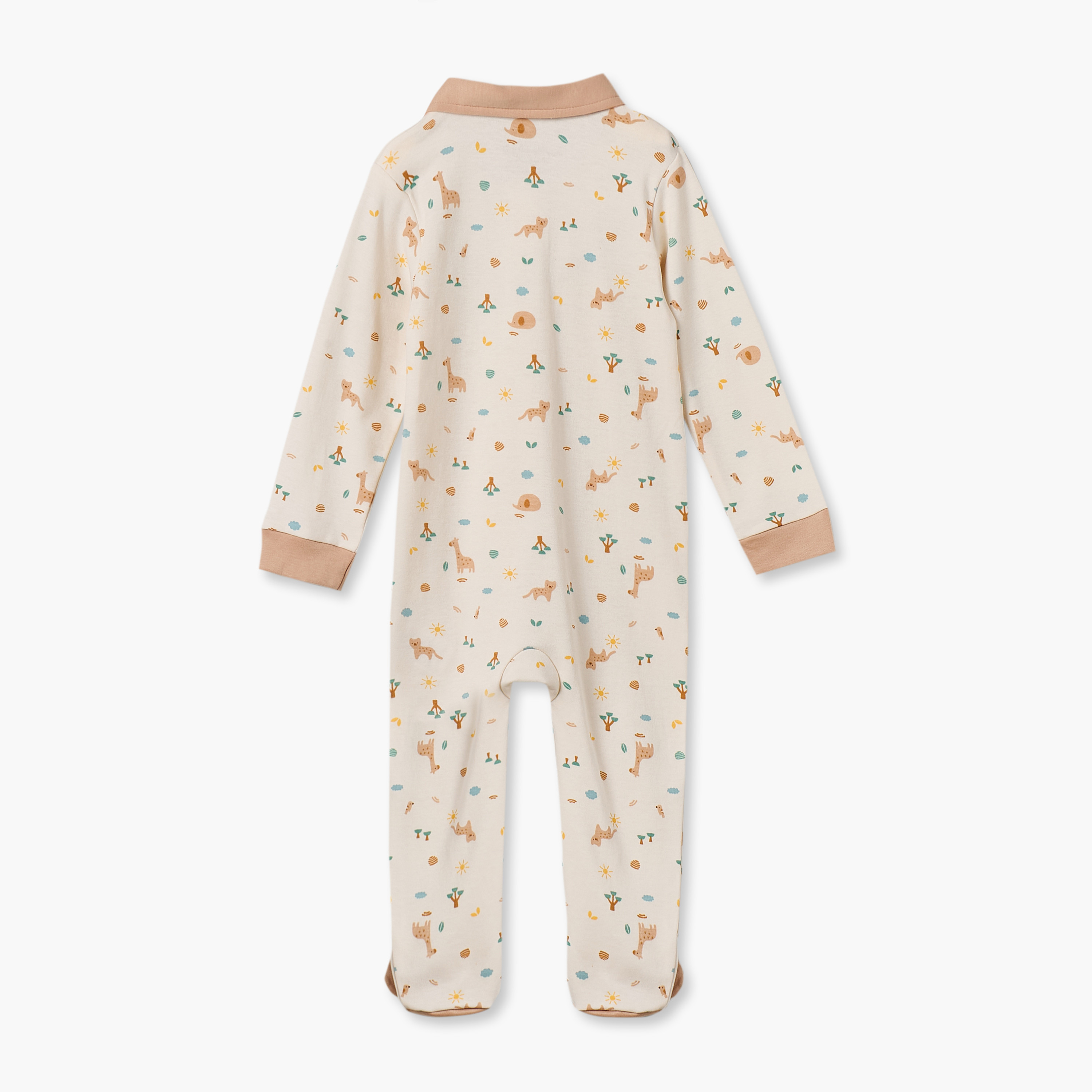 بدلة نوم قطن بأكمام طويلة وياقة عادية من جونيورز-baby-boys-clothing-nightwear-sleepsuits-image-2