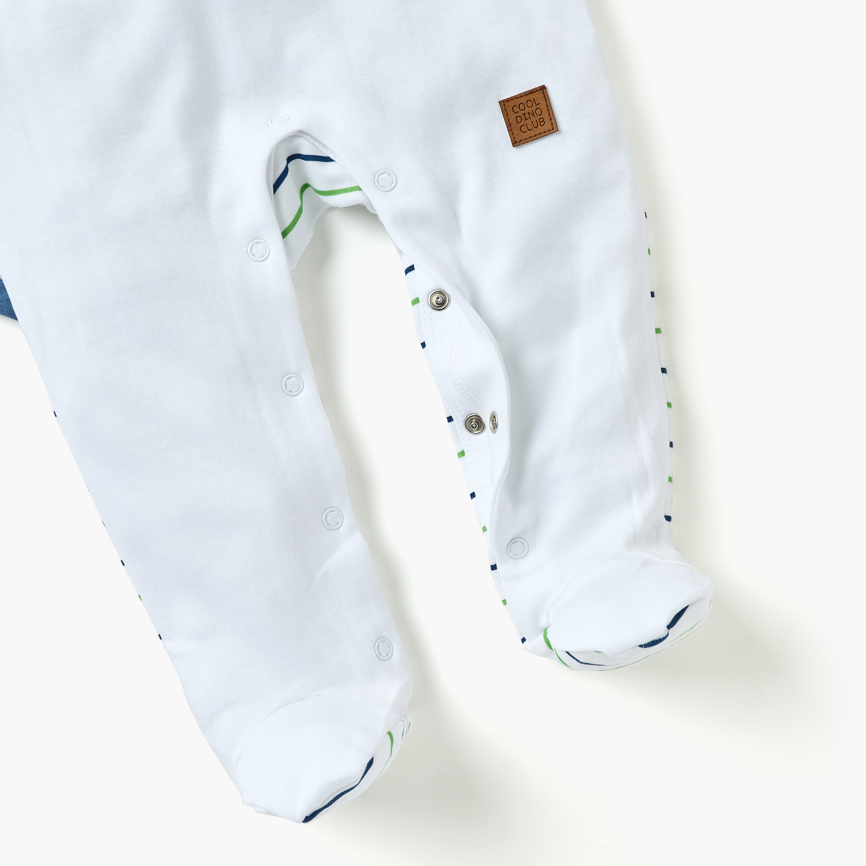 Juniors Dinosaur Applique Sleepsuit with Long Sleeves and Button Closure-baby-boys-clothing-nightwear-sleepsuits-image-4