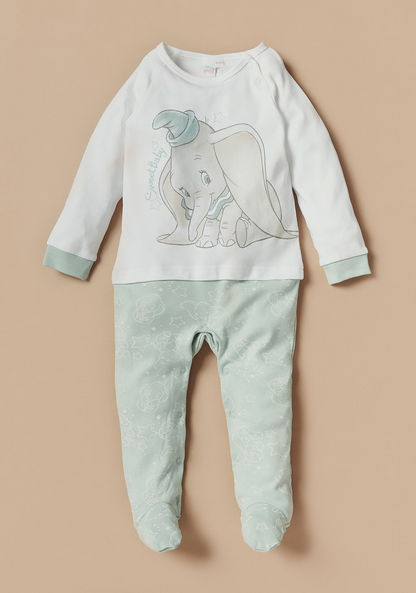 Disney Dumbo Print Sleepsuit with Long Sleeves-Sleepsuits-image-0