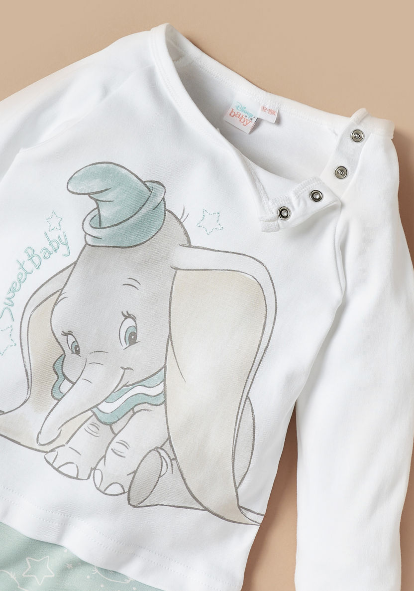 Disney Dumbo Print Sleepsuit with Long Sleeves-Sleepsuits-image-1
