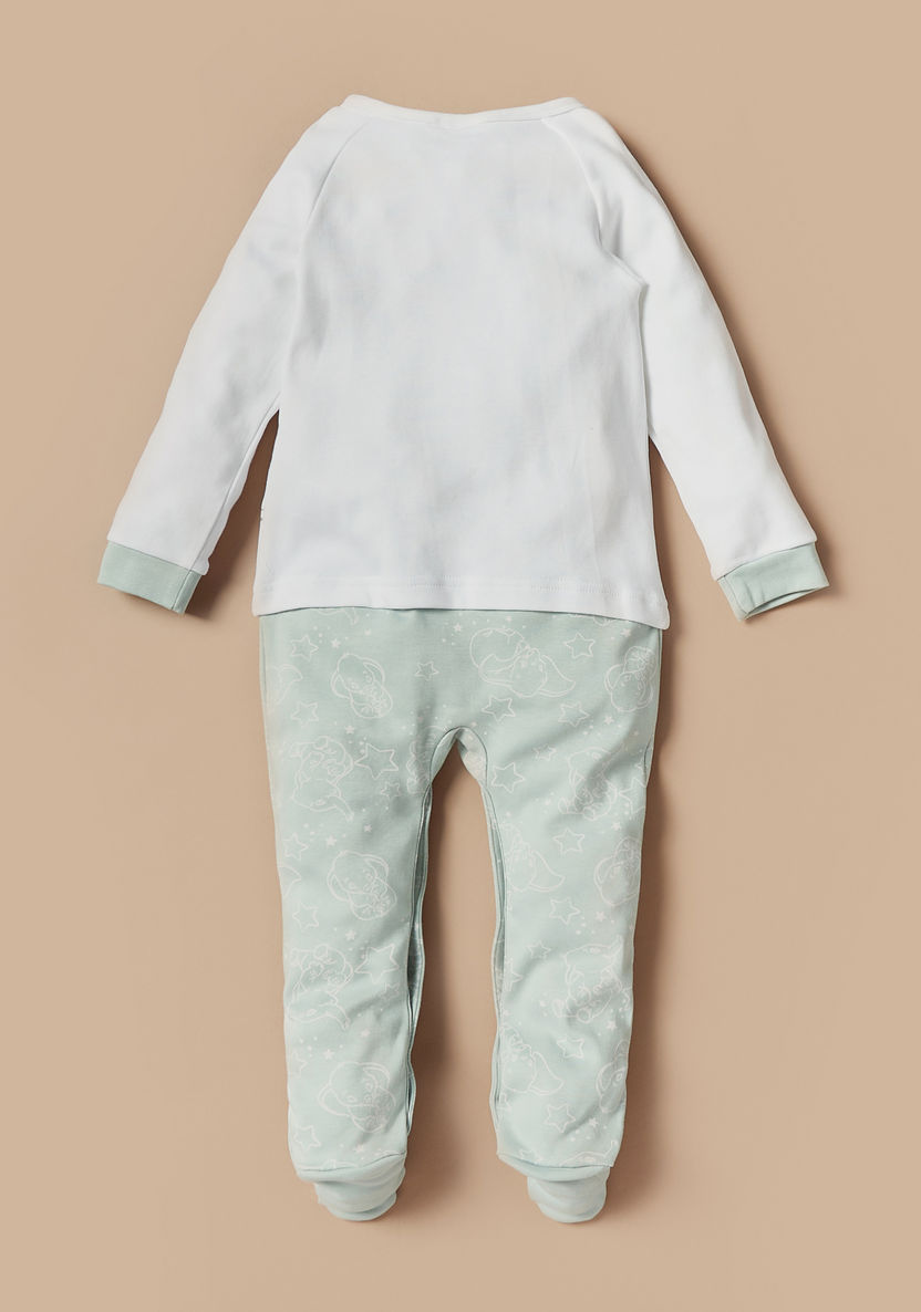 Disney Dumbo Print Sleepsuit with Long Sleeves-Sleepsuits-image-2