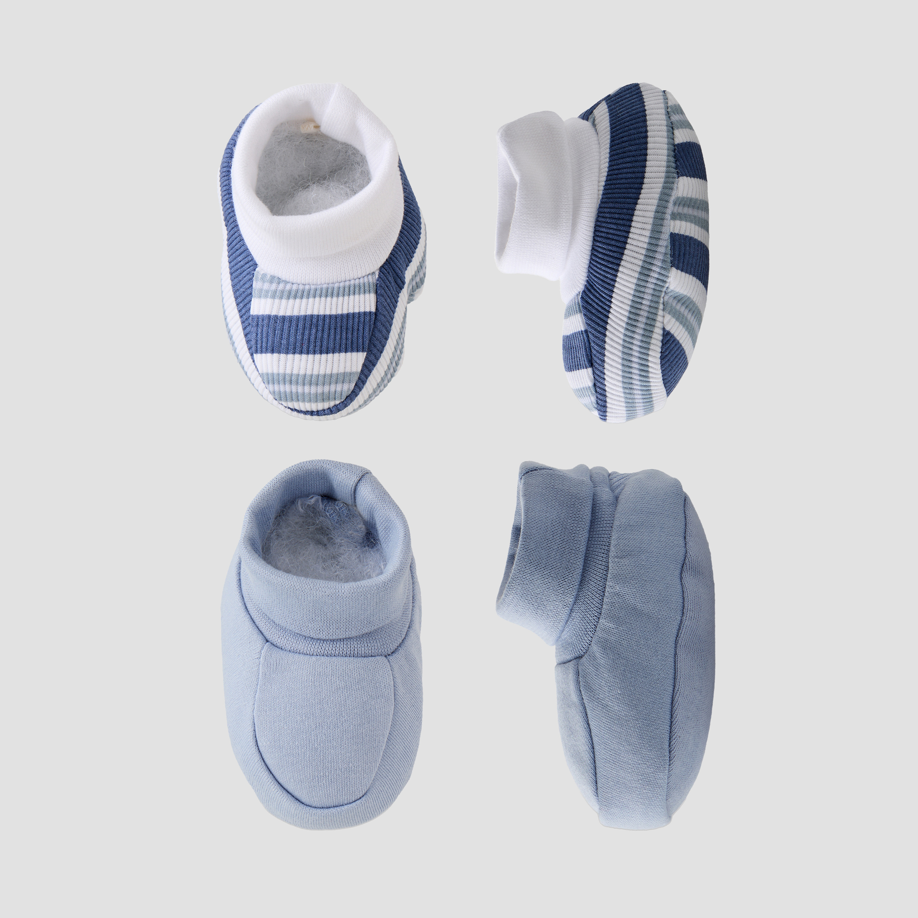 Pack of 2 Juniors Booties with Rolled Hem-baby-boys-shoes-booties-image-1