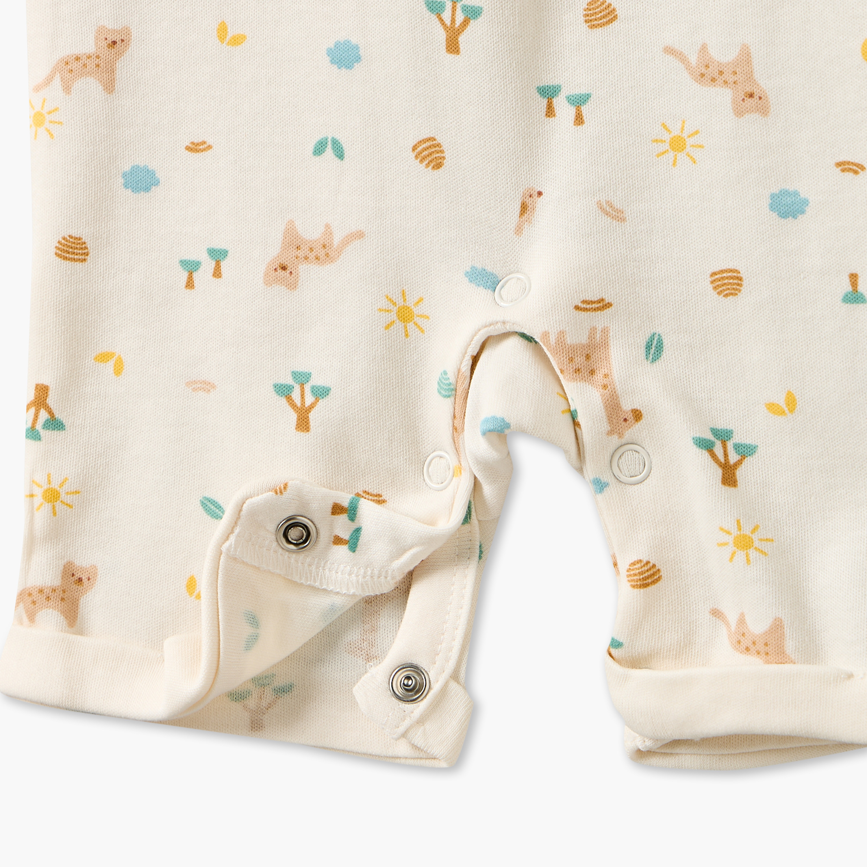أفرول بياقة وأكمام قصيرة بطبعات سفاري من جونيورز-baby-boys-clothing-rompers-image-9