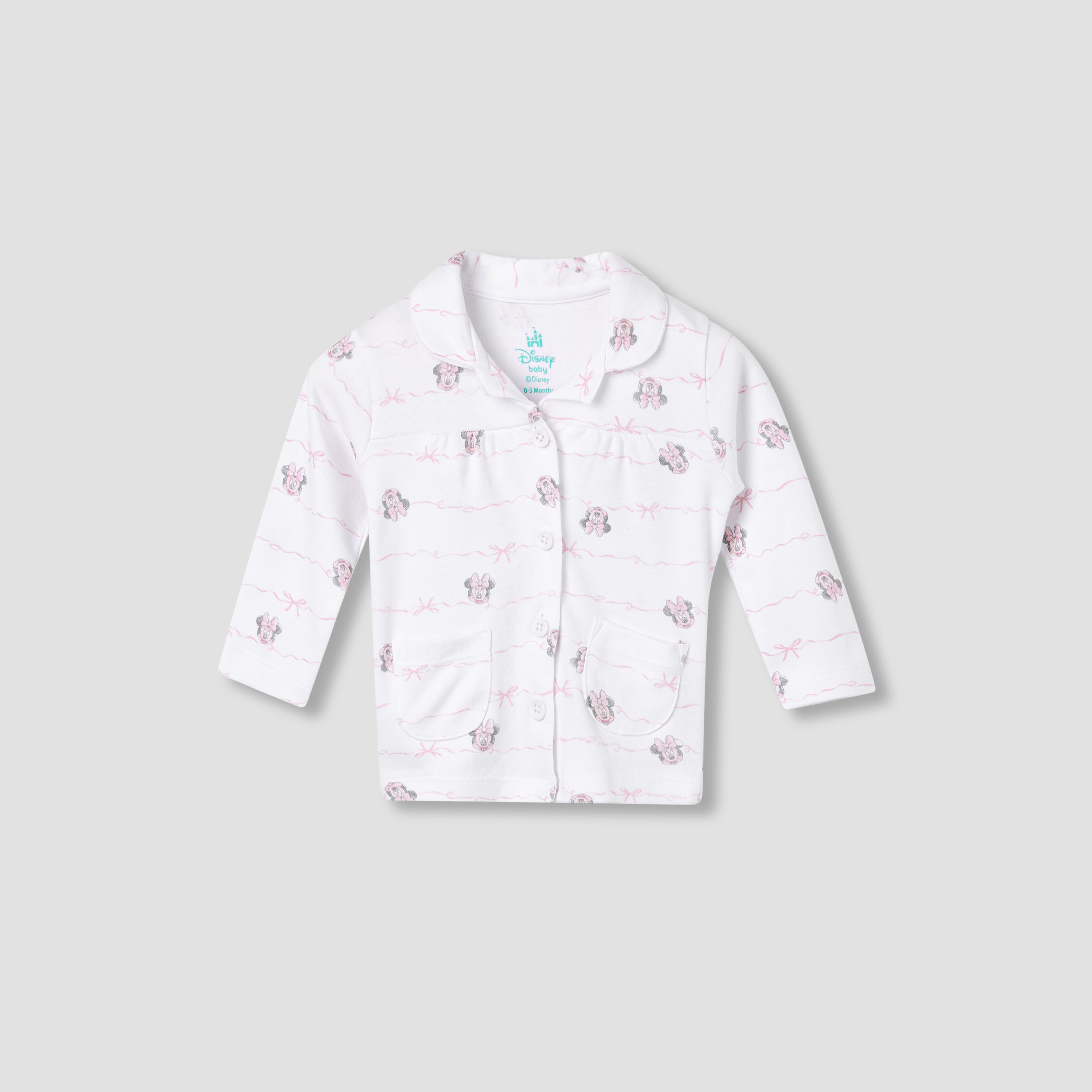 Disney Minnie Mouse Print Shirt and Pyjama Set-baby-girls-clothing-nightwear-pyjamasets-image-2