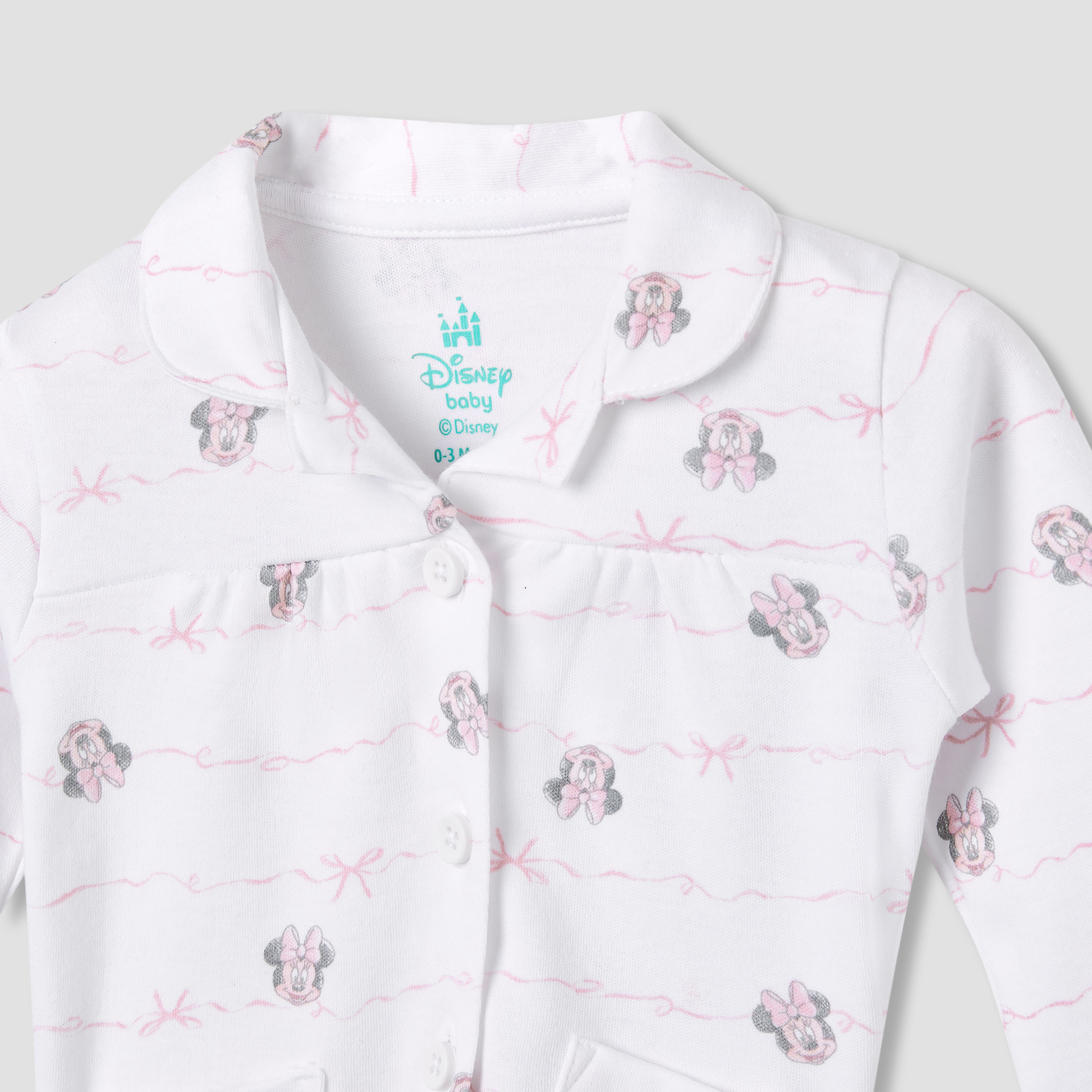 Disney Minnie Mouse Print Shirt and Pyjama Set-baby-girls-clothing-nightwear-pyjamasets-image-4