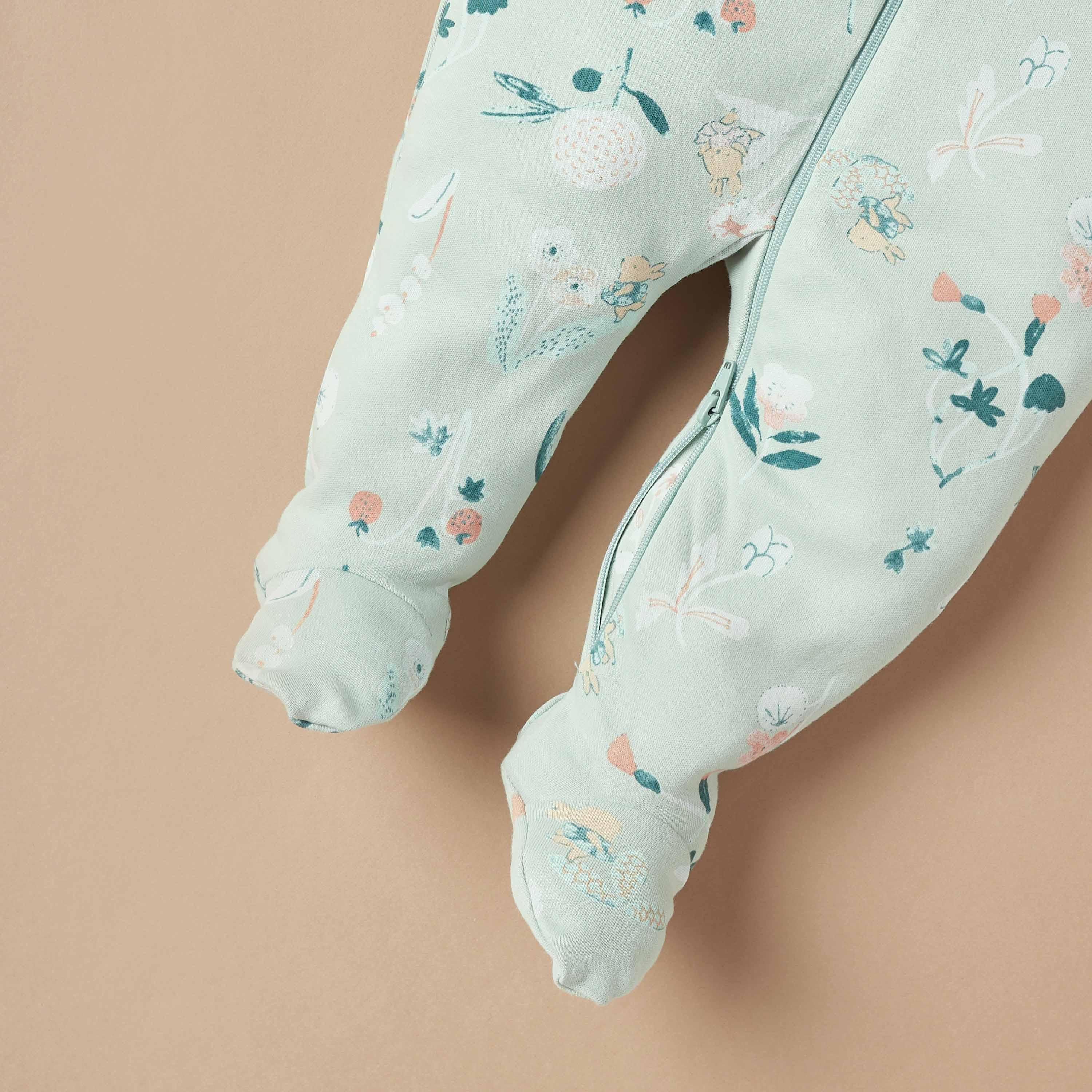 Juniors All-Over Floral Print Closed Feet Sleepsuit-baby-girls-clothing-nightwear-sleepsuits-image-3
