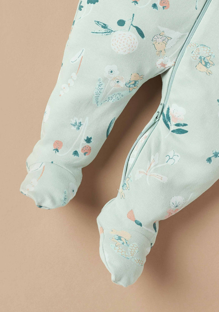 Juniors All-Over Floral Print Closed Feet Sleepsuit-Sleepsuits-image-2