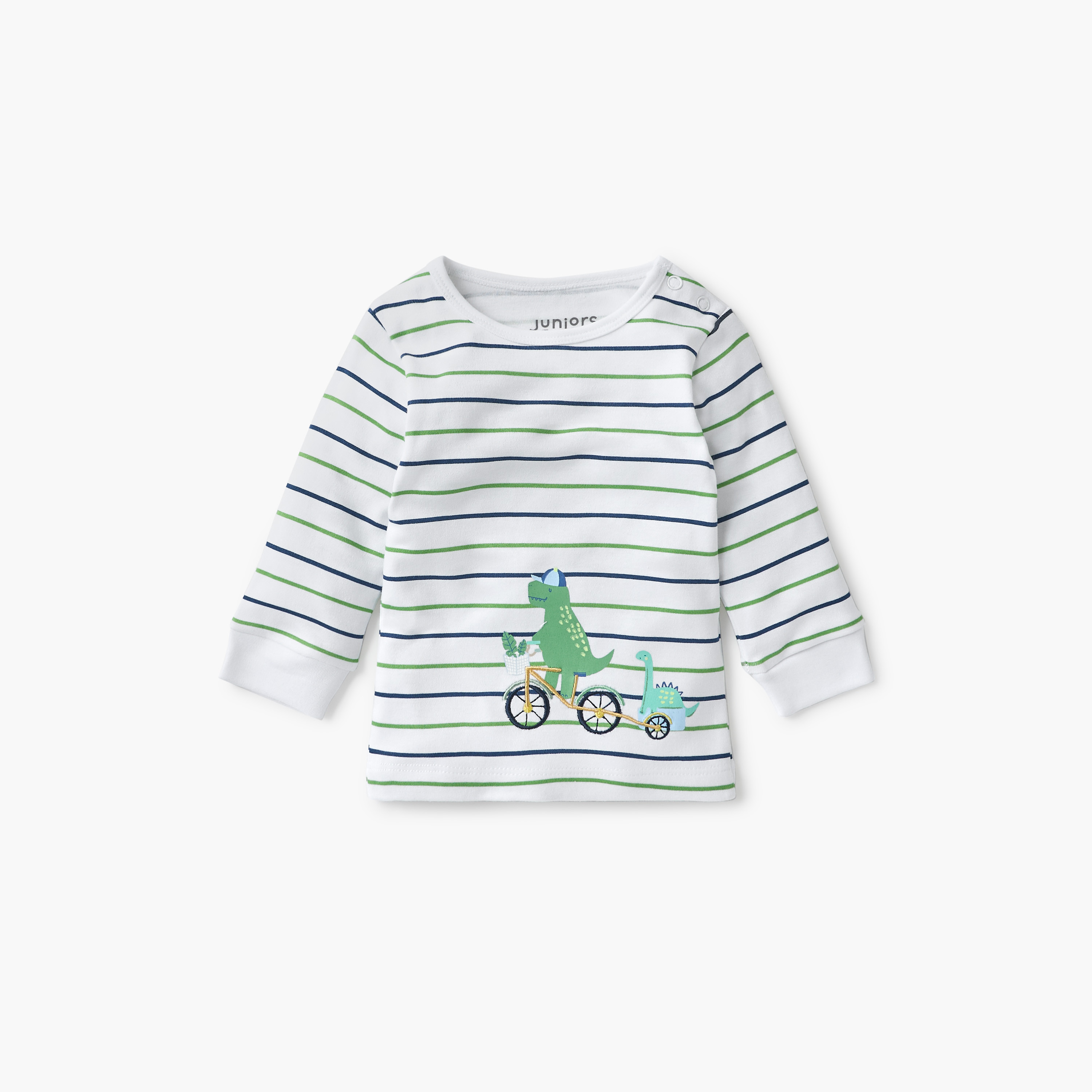 Juniors Dinosaur Print T-shirt and Pyjama Set-baby-boys-clothing-nightwear-pyjamasets-image-2
