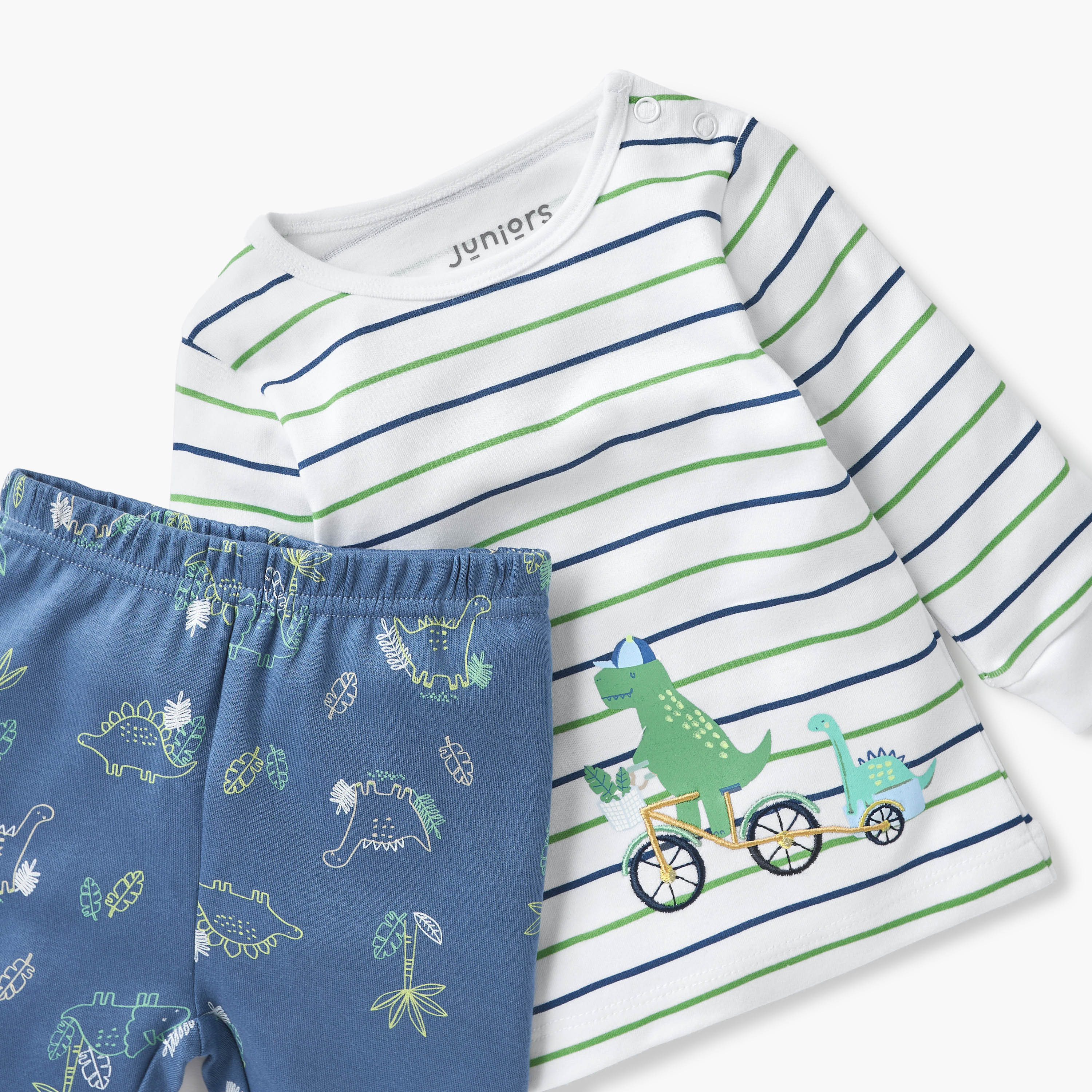 Juniors Dinosaur Print T-shirt and Pyjama Set-baby-boys-clothing-nightwear-pyjamasets-image-4