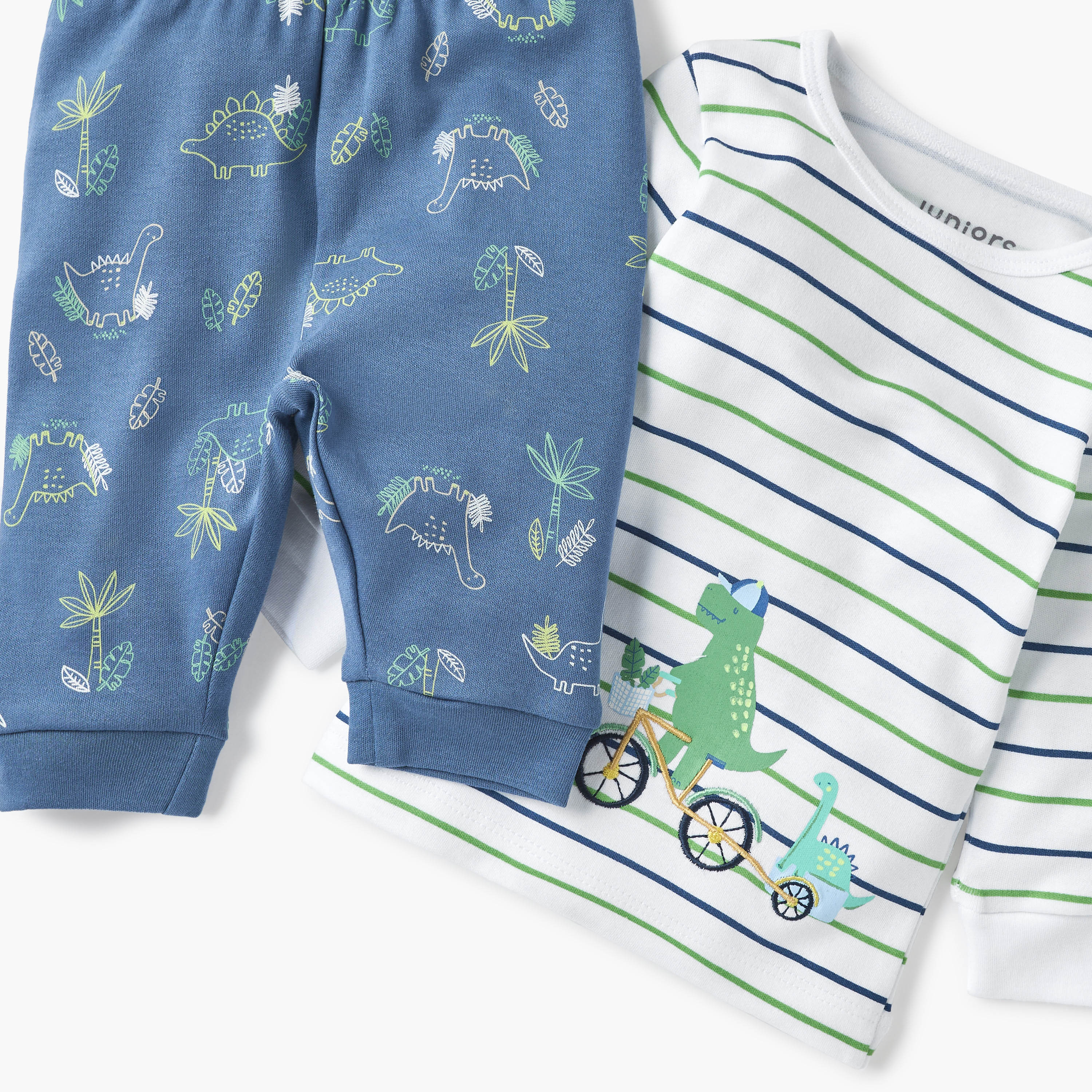 Juniors Dinosaur Print T-shirt and Pyjama Set-baby-boys-clothing-nightwear-pyjamasets-image-5