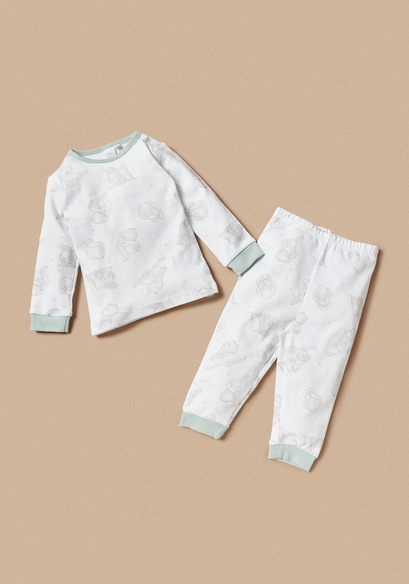 Disney Dumbo Print T-shirt and Pyjama Set-Pyjama Sets-image-0