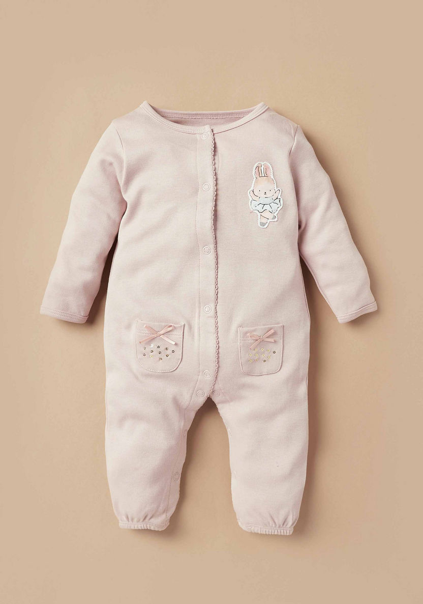 Juniors Bunny Applique Sleepsuit with Pockets-Sleepsuits-image-0