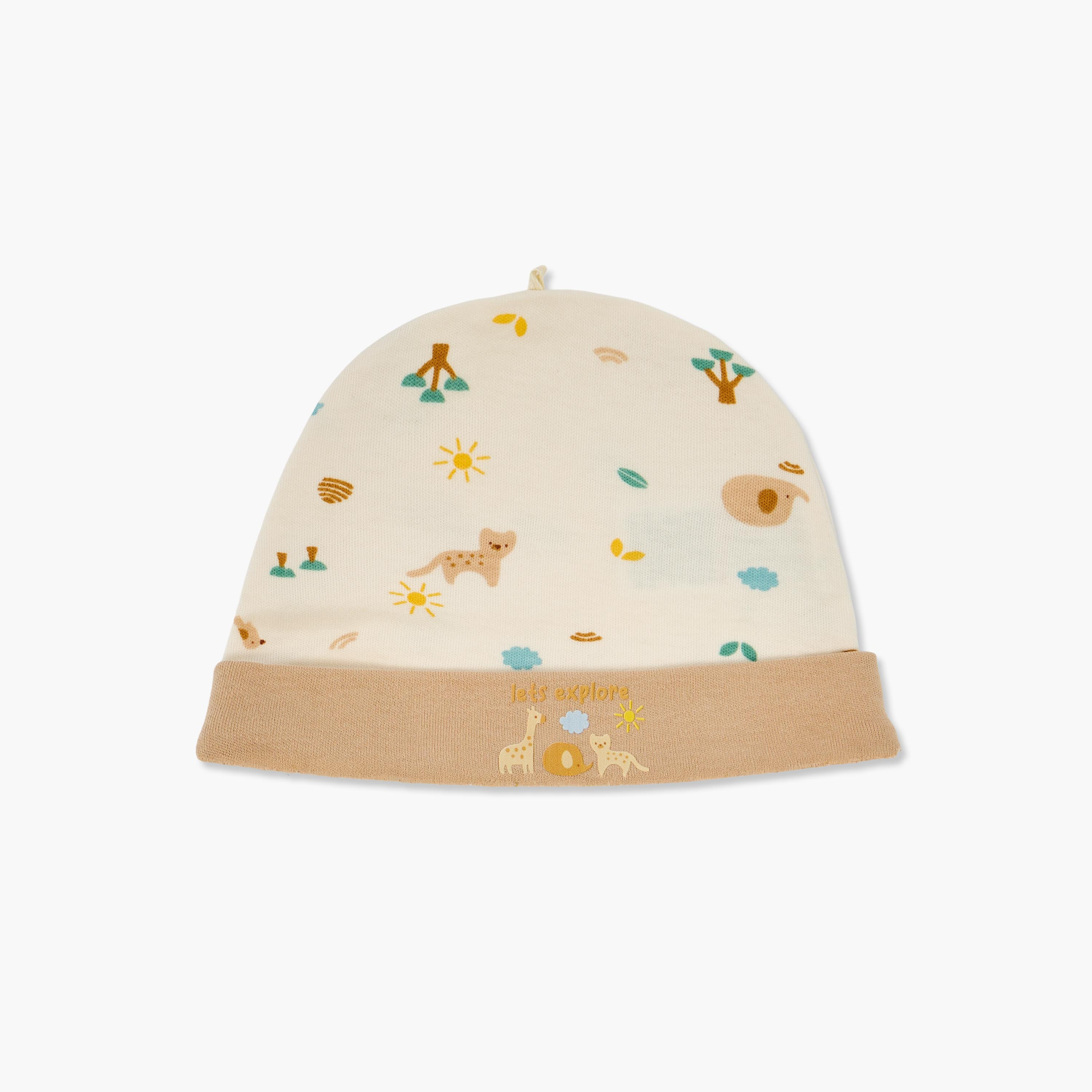 Pack of 2 Juniors Cap with Animal Print-baby-boys-accessories-caps-image-2