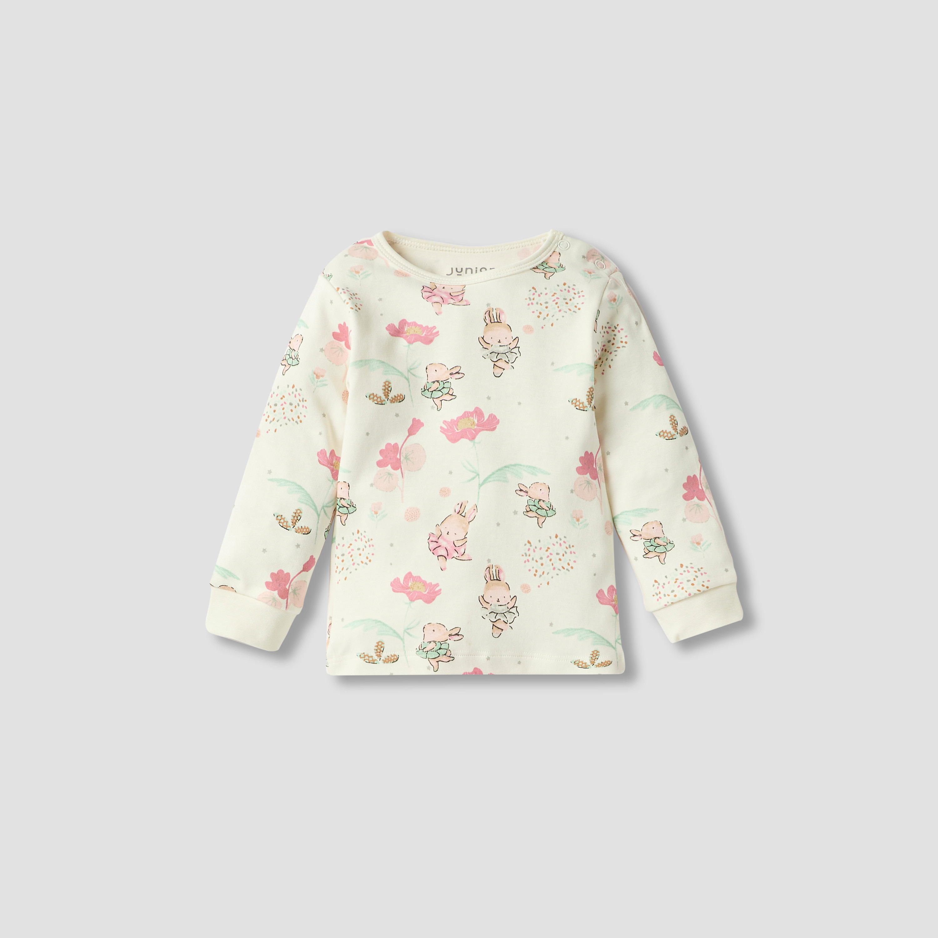 طقم بنطلون بيجاما وتيشيرت بتفاصيل أرنب من جونيورز-baby-girls-clothing-nightwear-pyjamasets-image-2