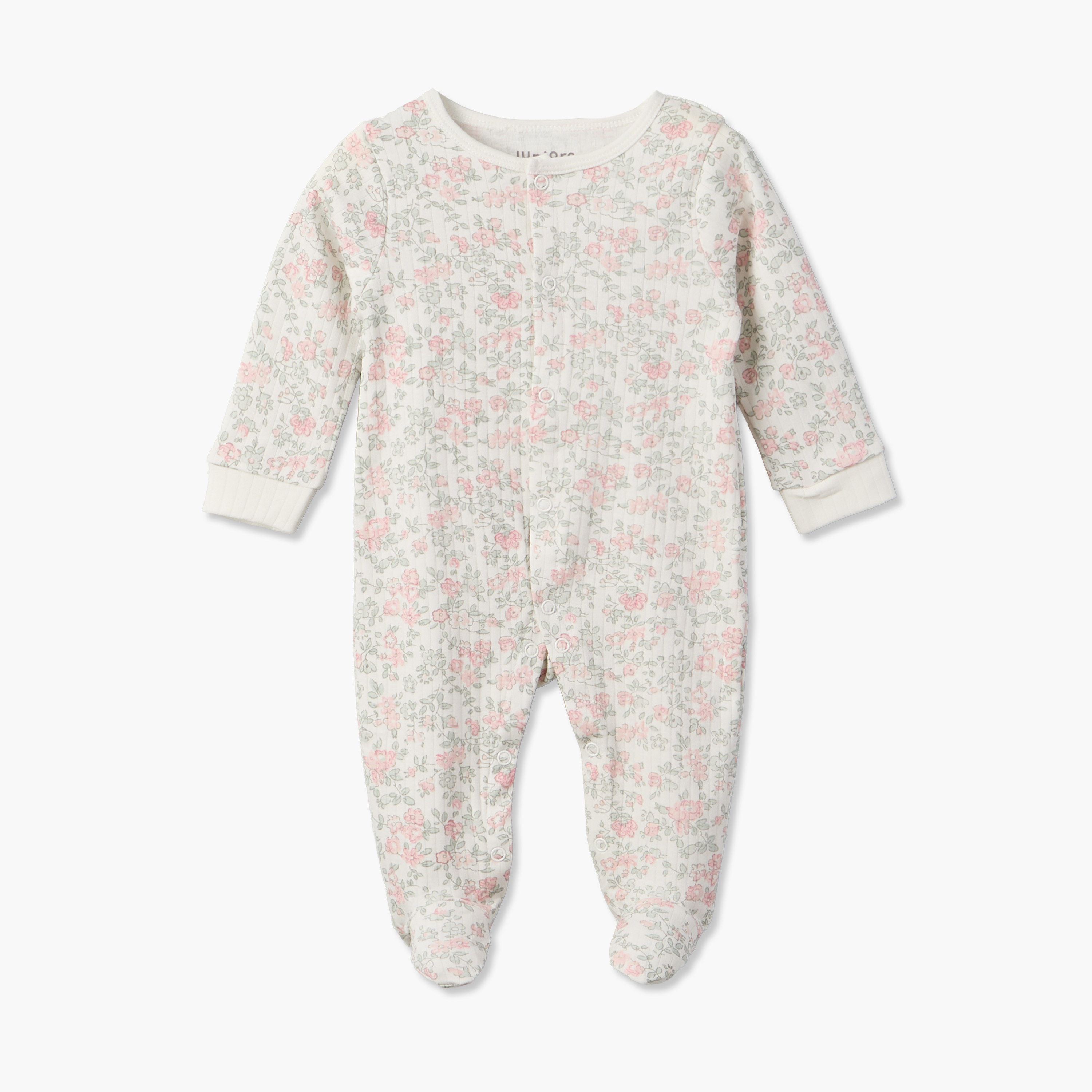 طقم من 2 - بدلة نوم قطن بياقة ضيقة وأكمام طويلة وطبعات من جونيورز-baby-girls-clothing-nightwear-sleepsuits-image-3