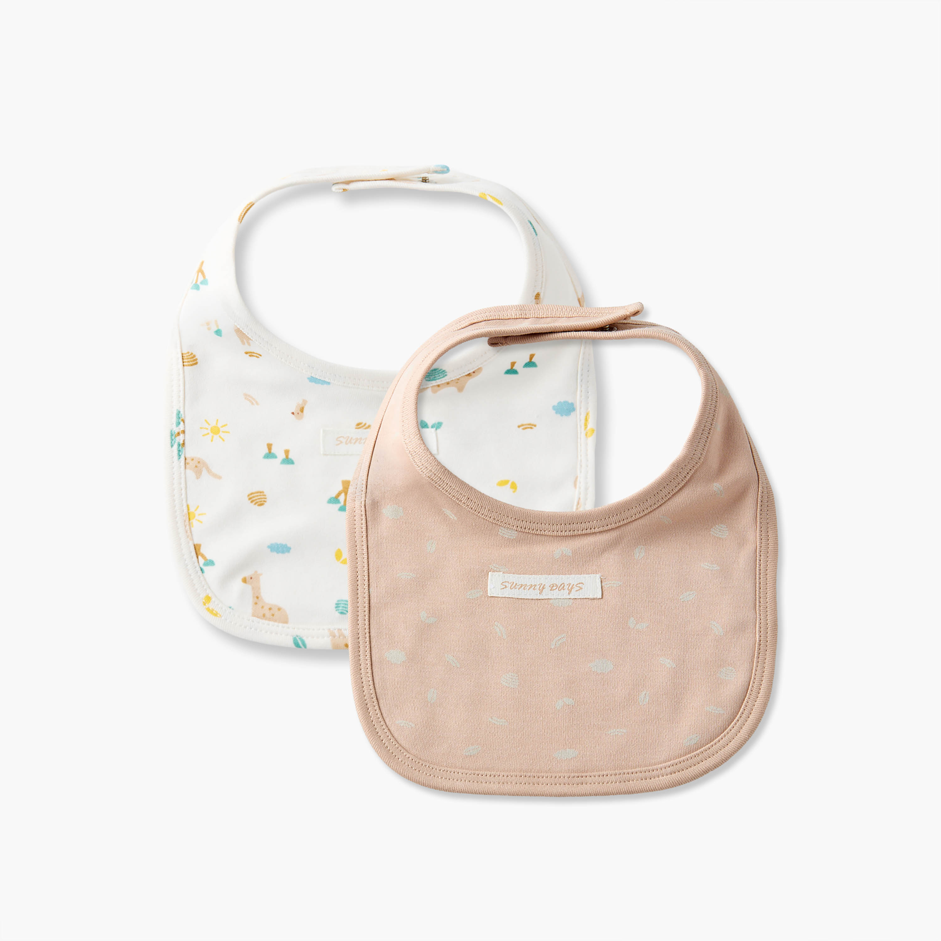 مرايل أطفال بطبعات متنوعة من جونيورز - عبوة من قطعتين-baby-feeding-bibs-image-1