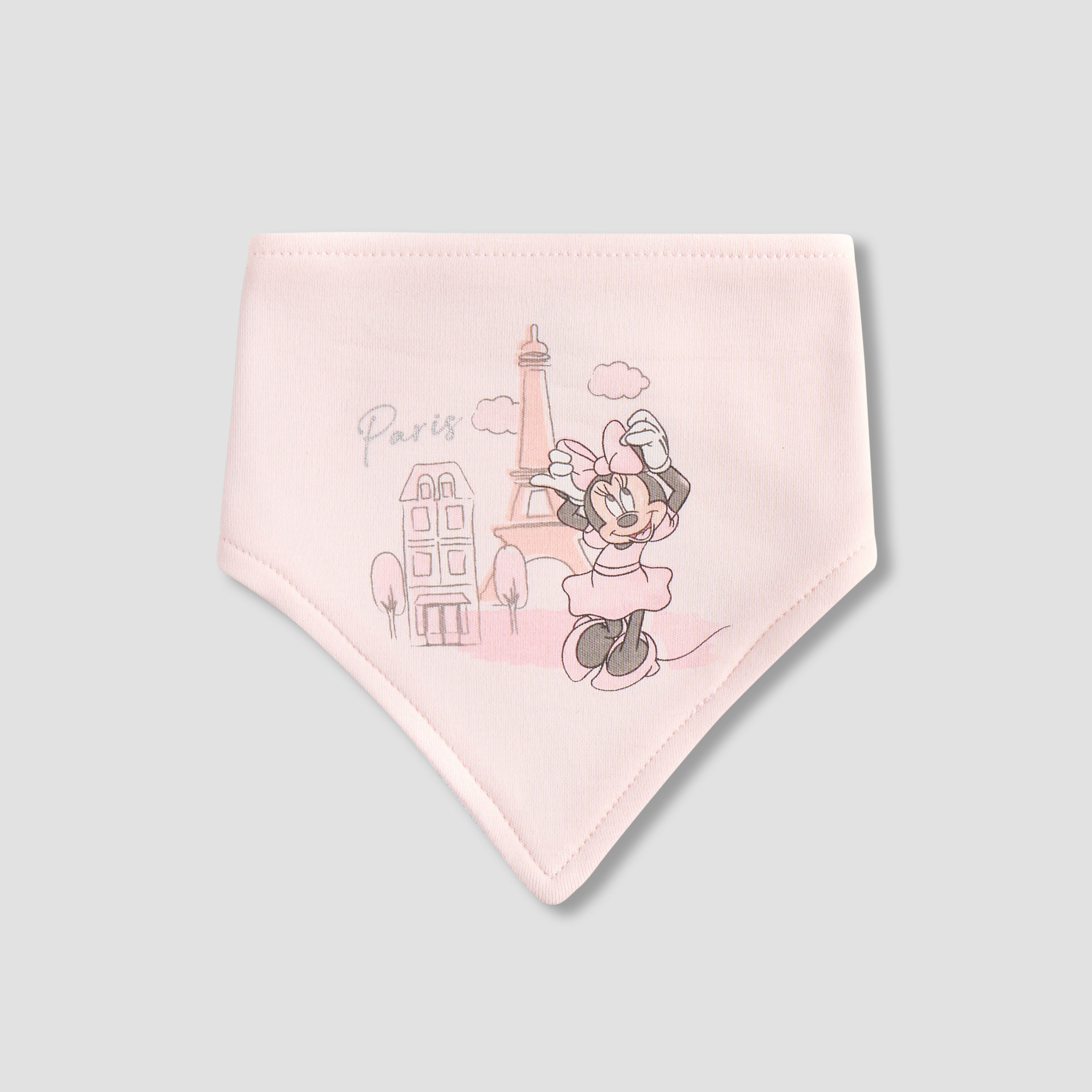Disney Minnie Mouse Print Bib with Snap Button Closure-baby-feeding-bibs-image-1