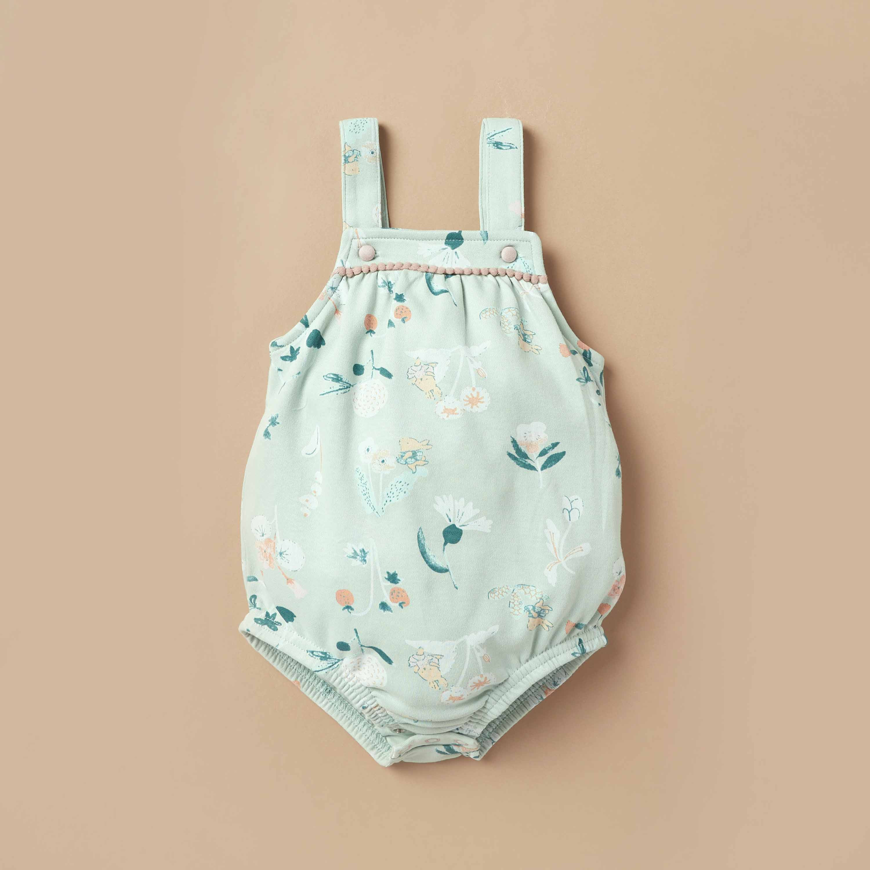 Juniors Solid Long Sleeves T-shirt and Floral Print Dungaree Set-baby-girls-clothing-nightwear-sleepsuits-image-3