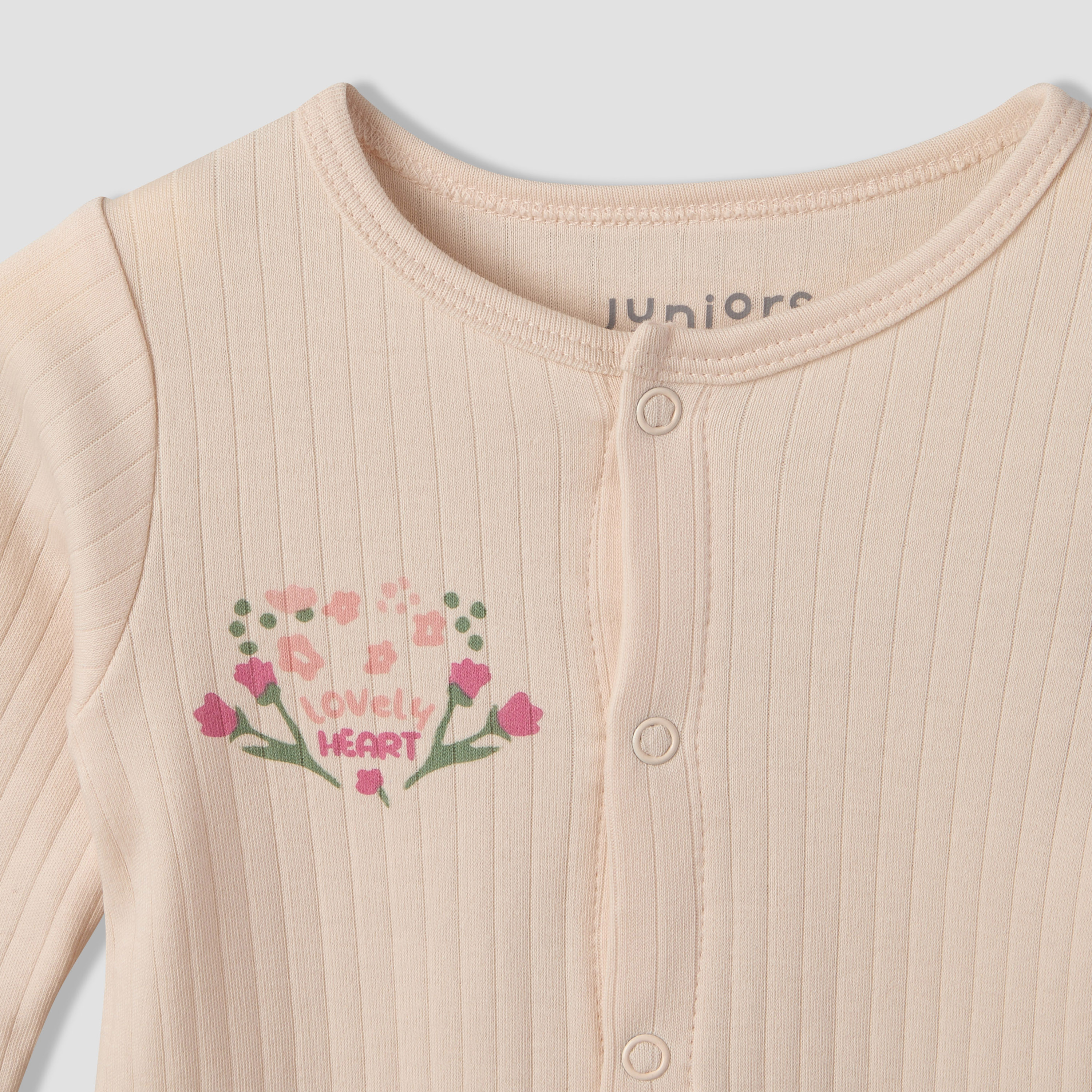Juniors Round Neck Long Sleeves Sleepsuit with Romper-baby-girls-clothing-nightwear-sleepsuits-image-8