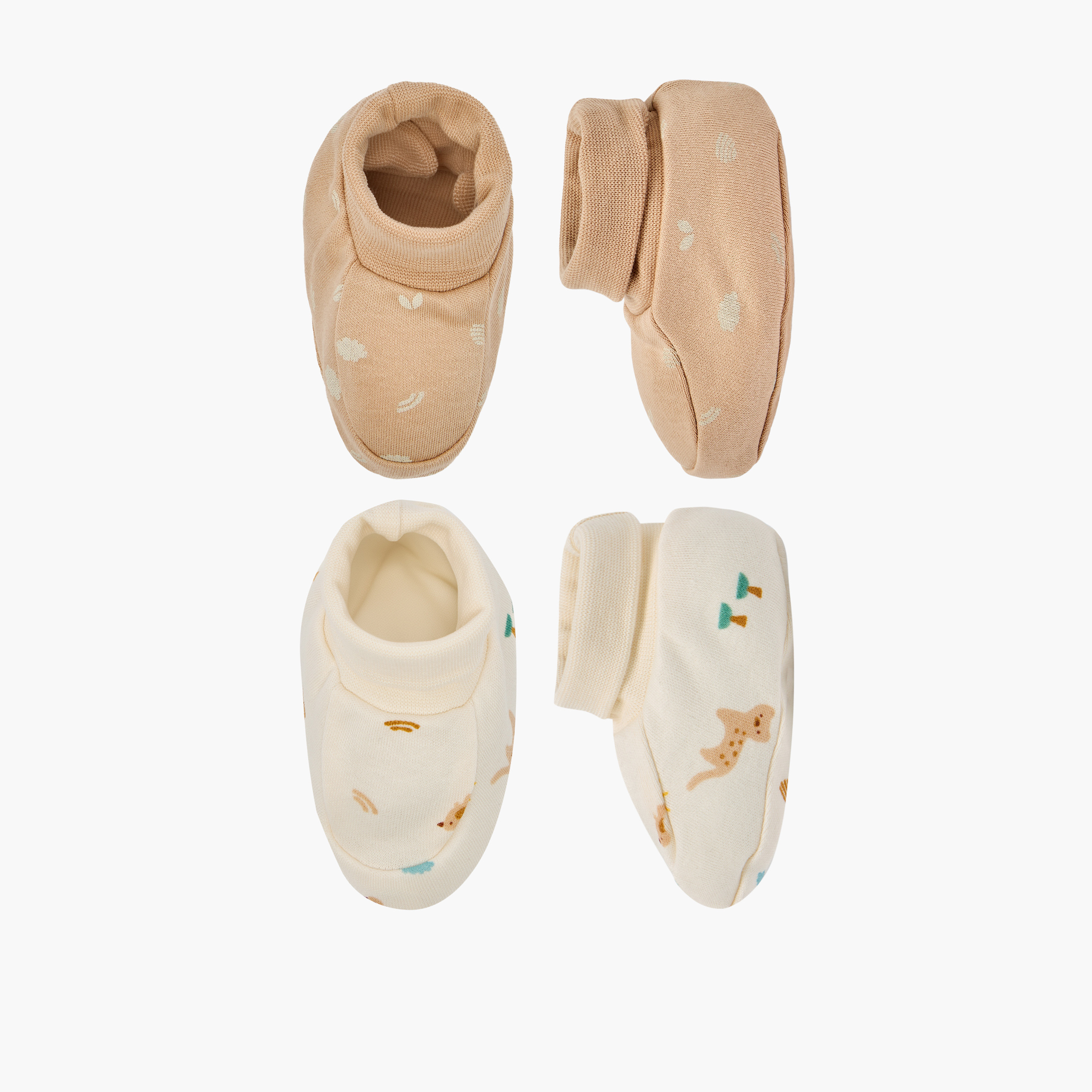 Pack of 2 Juniors Booties with Assorted Design-baby-boys-shoes-booties-image-1