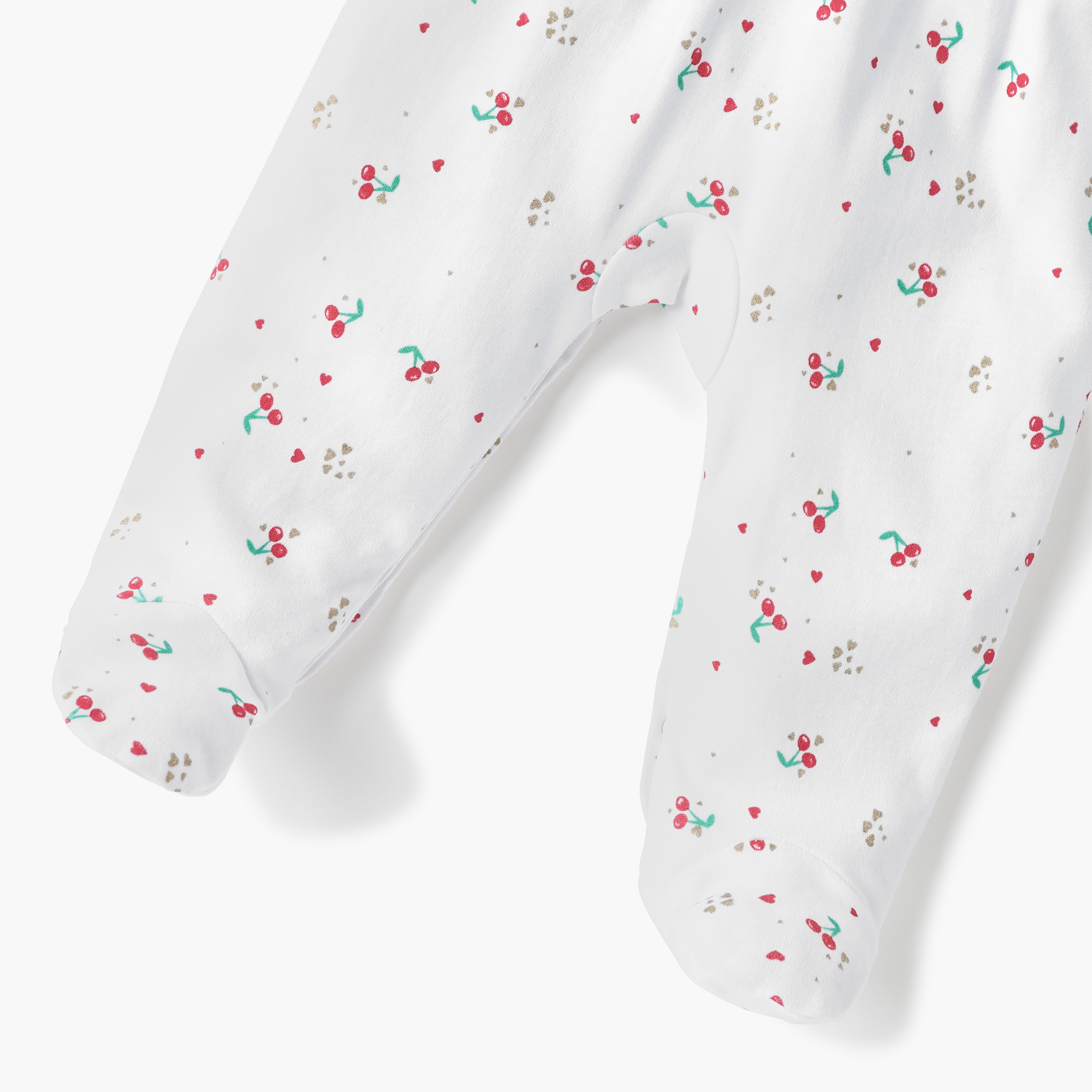 Juniors All-Over Cherry Print Closed Feet Sleepsuit with Long Sleeves and Smocked Detail-baby-girls-clothing-nightwear-sleepsuits-image-4