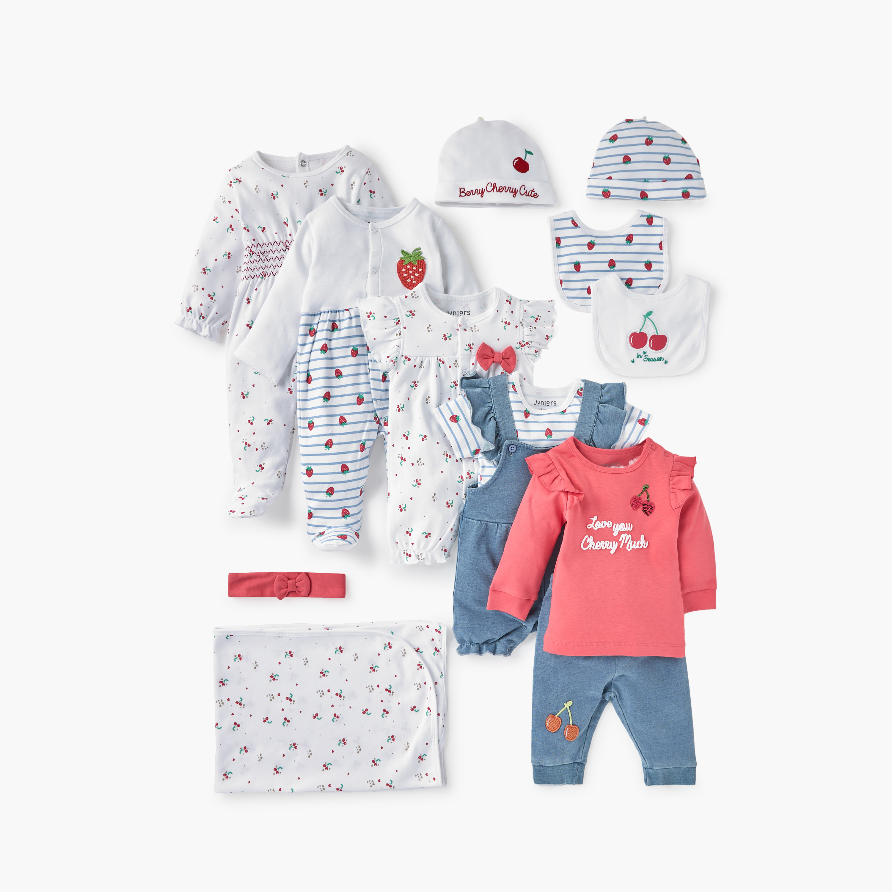 Juniors All-Over Cherry Print Closed Feet Sleepsuit with Long Sleeves and Smocked Detail-baby-girls-clothing-nightwear-sleepsuits-image-5