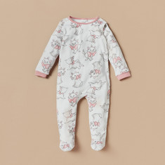 Disney All-Over Marie Print Closed Feet Sleepsuit with Button Closure