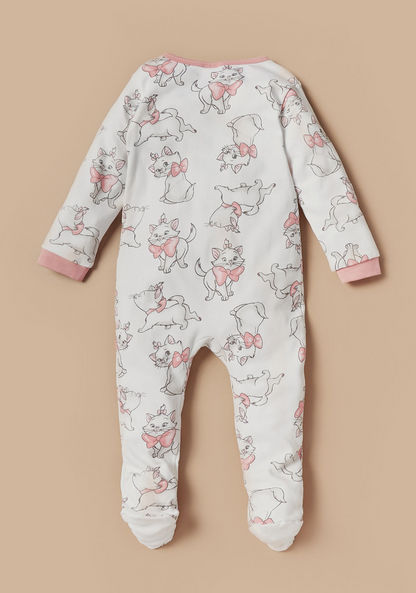 Disney All-Over Marie Print Closed Feet Sleepsuit with Button Closure-Sleepsuits-image-2