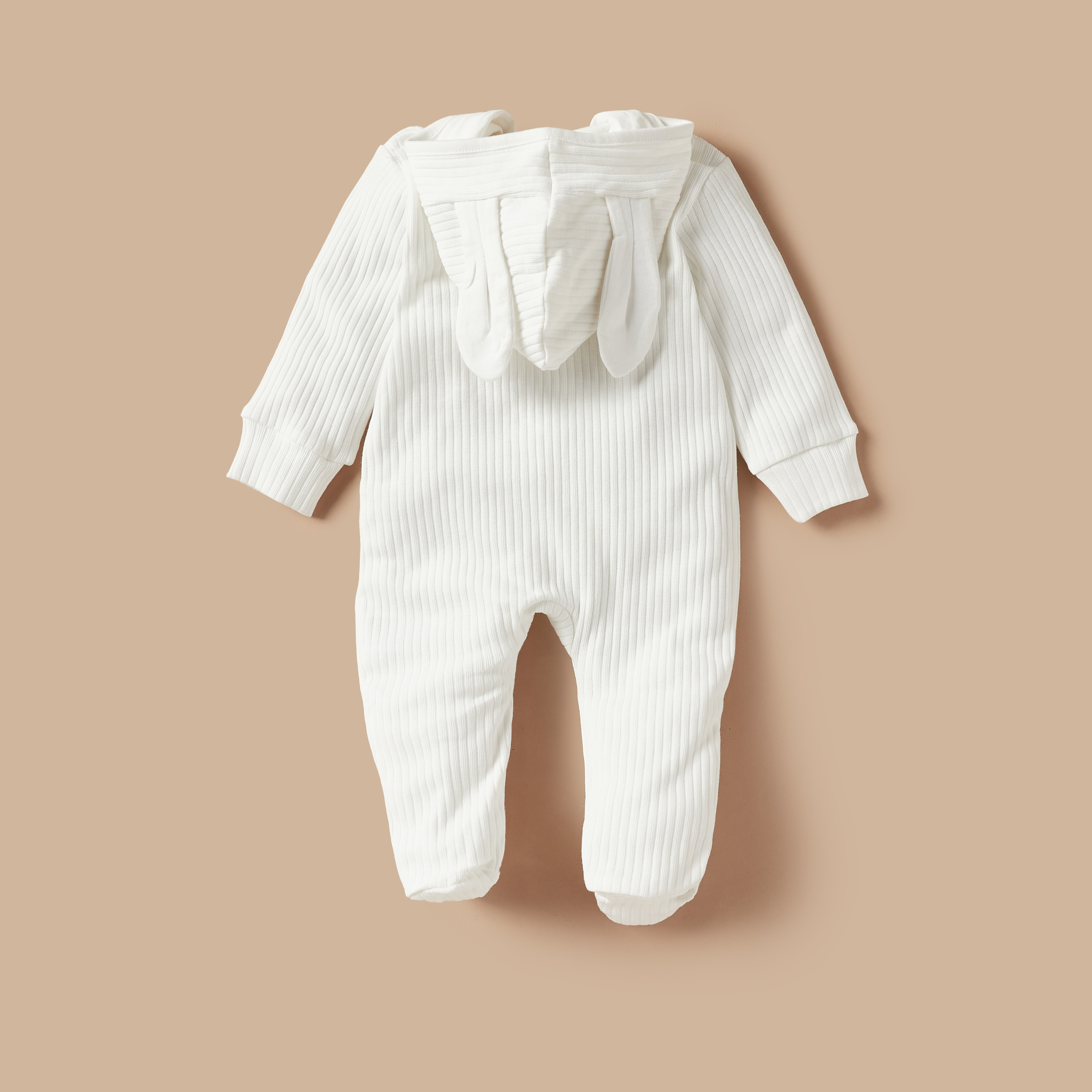 Juniors Ribbed Closed Feet Sleepsuit with Hood and Zip Closure-baby-boys-clothing-nightwear-sleepsuits-image-2