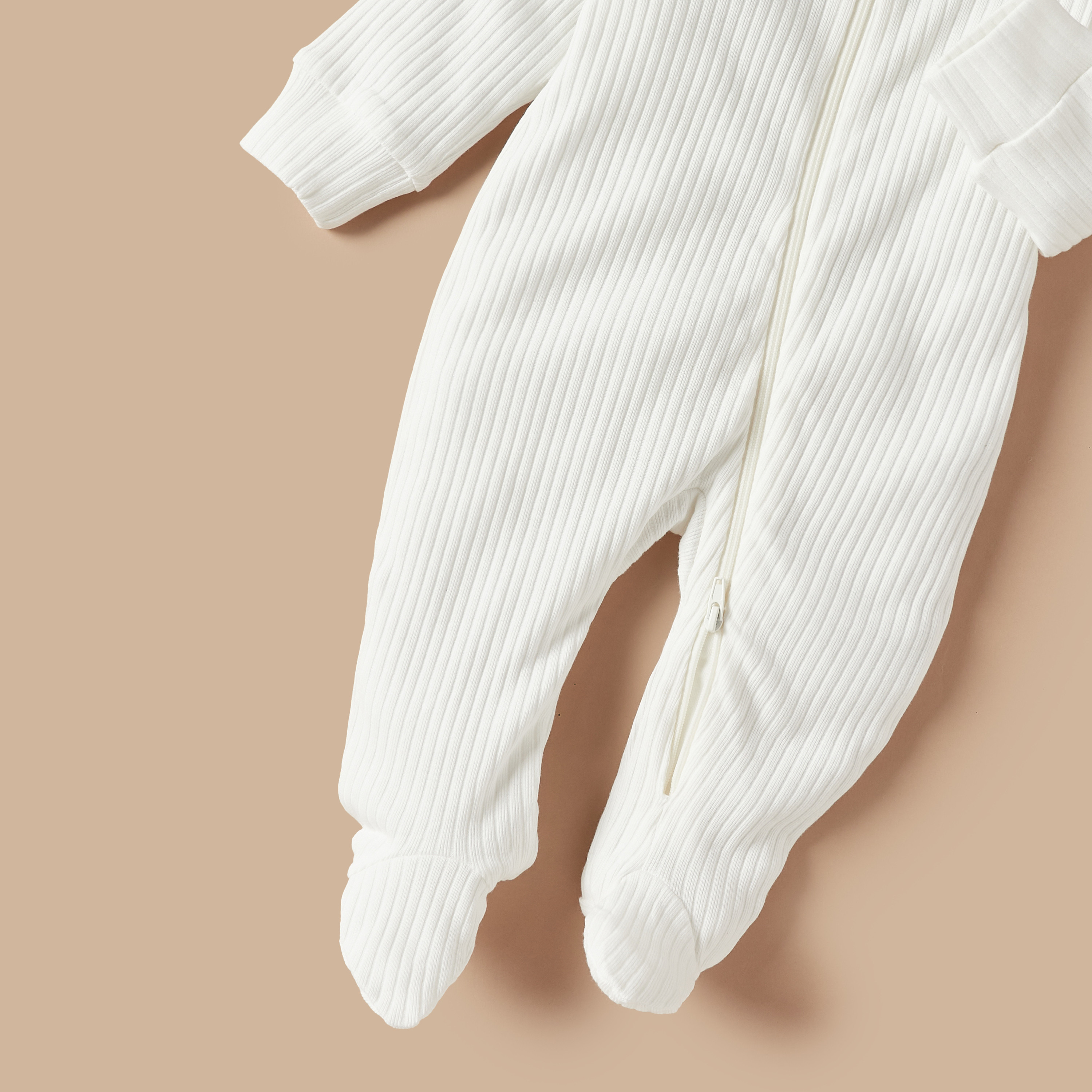Juniors Ribbed Closed Feet Sleepsuit with Hood and Zip Closure-baby-boys-clothing-nightwear-sleepsuits-image-4