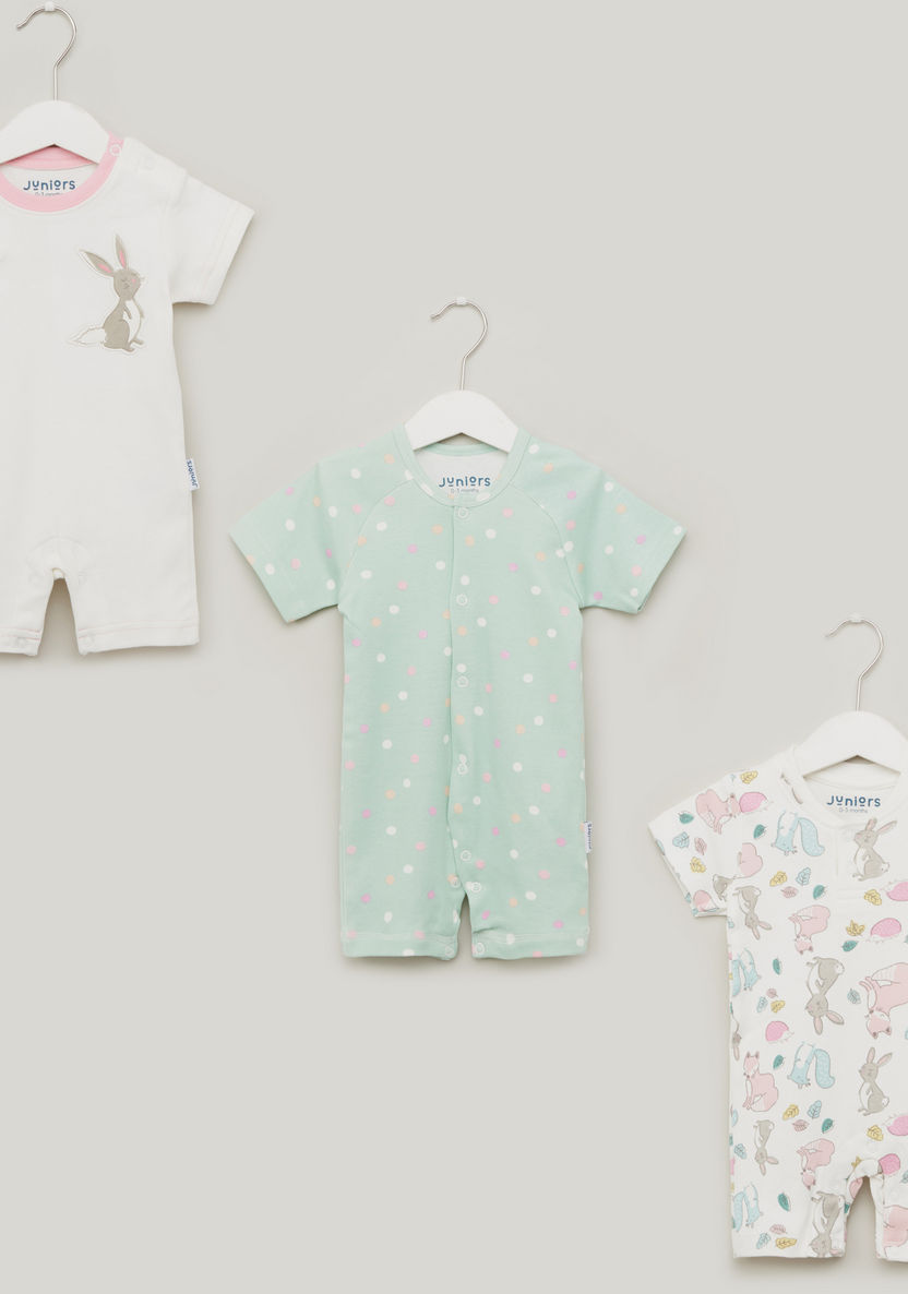 Juniors Printed Romper with Short Sleeves - Set of 3-Rompers%2C Dungarees and Jumpsuits-image-0