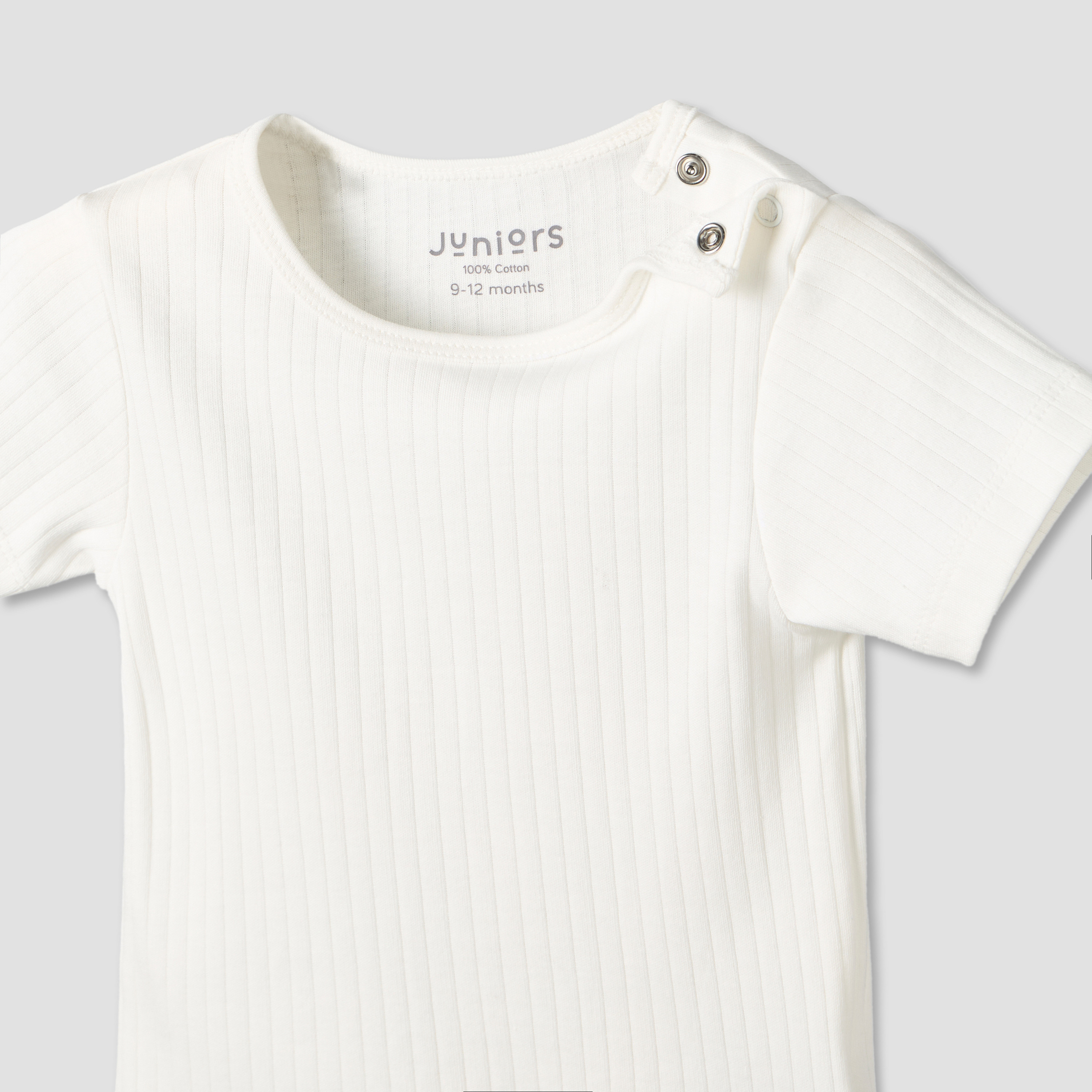 Juniors Round Neck Short Sleeves T-shirt and Dungaree Set with Ribbed Design-baby-girls-clothing-setsandcoords-image-5
