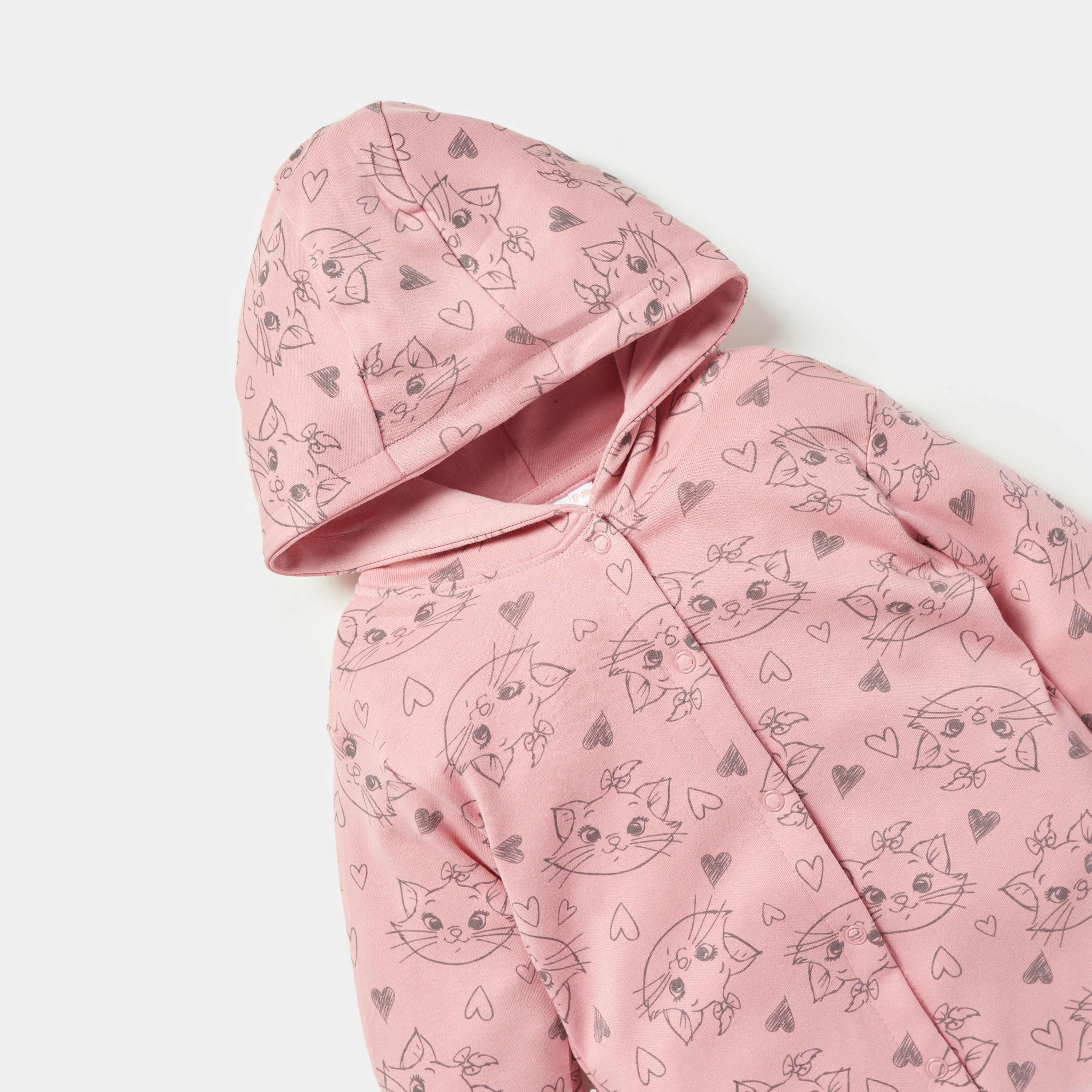Disney All-Over Marie Print Sleepsuit with Hood-baby-girls-clothing-nightwear-sleepsuits-image-2
