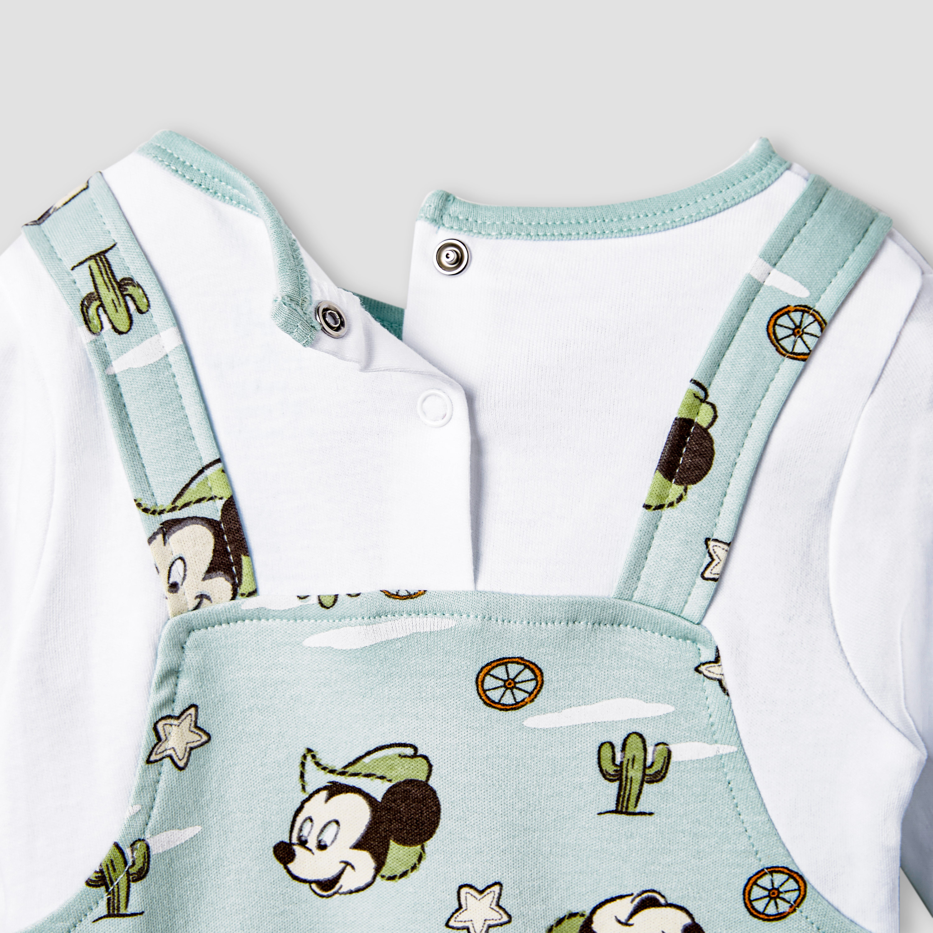Disney Mickey Mouse Print Sleepsuit with Long Sleeves-baby-boys-clothing-nightwear-sleepsuits-image-4