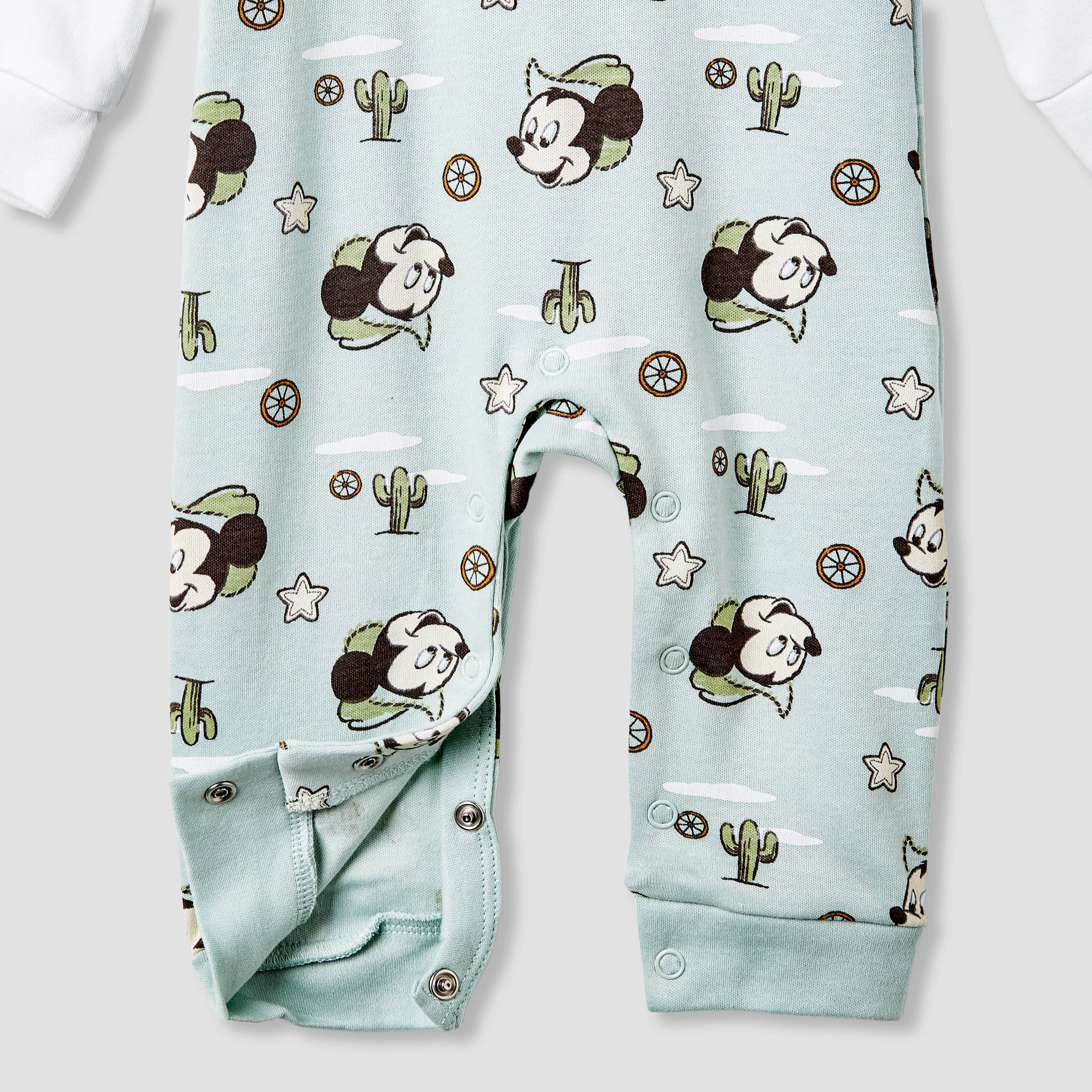 Disney Mickey Mouse Print Sleepsuit with Long Sleeves-baby-boys-clothing-nightwear-sleepsuits-image-5