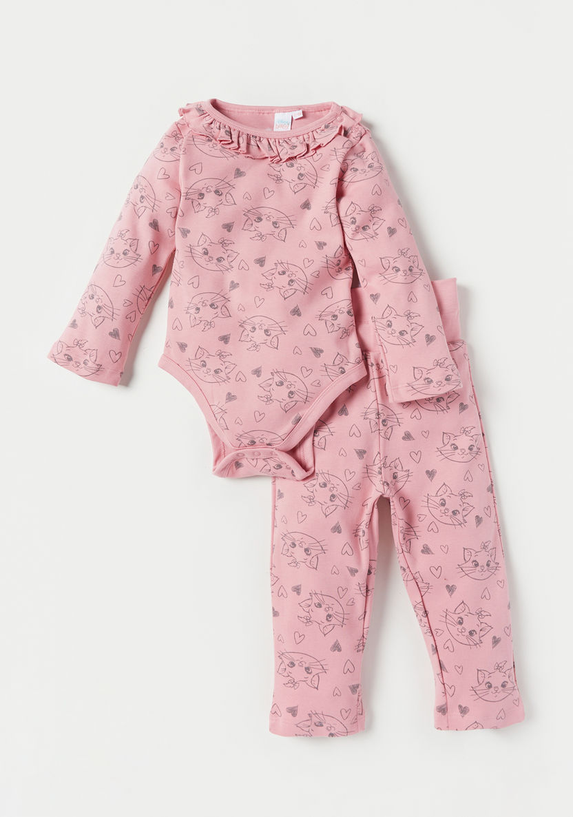 Disney All-Over Marie Print Bodysuit and Pyjama Set-Pyjama Sets-image-0